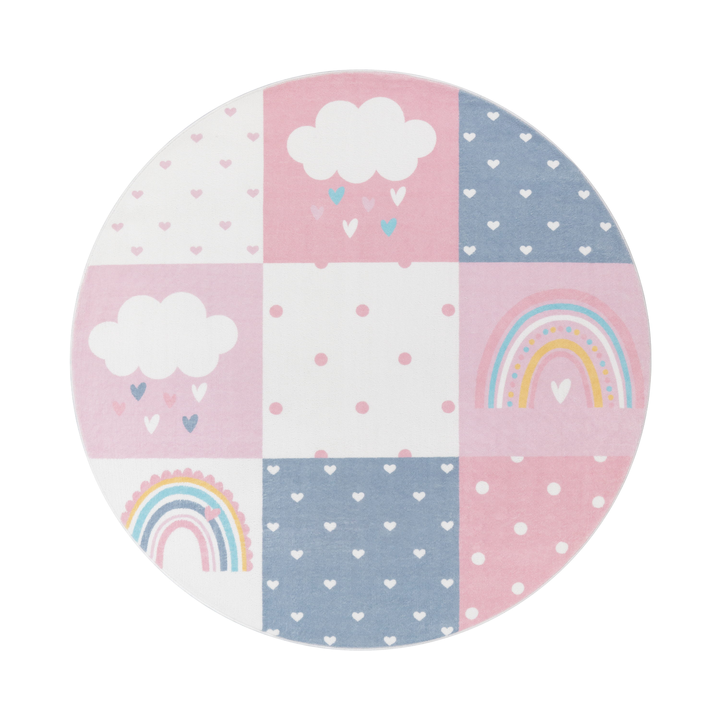 Spielteppich Für Kinder mit Regenbogen Motiv Pink Kind