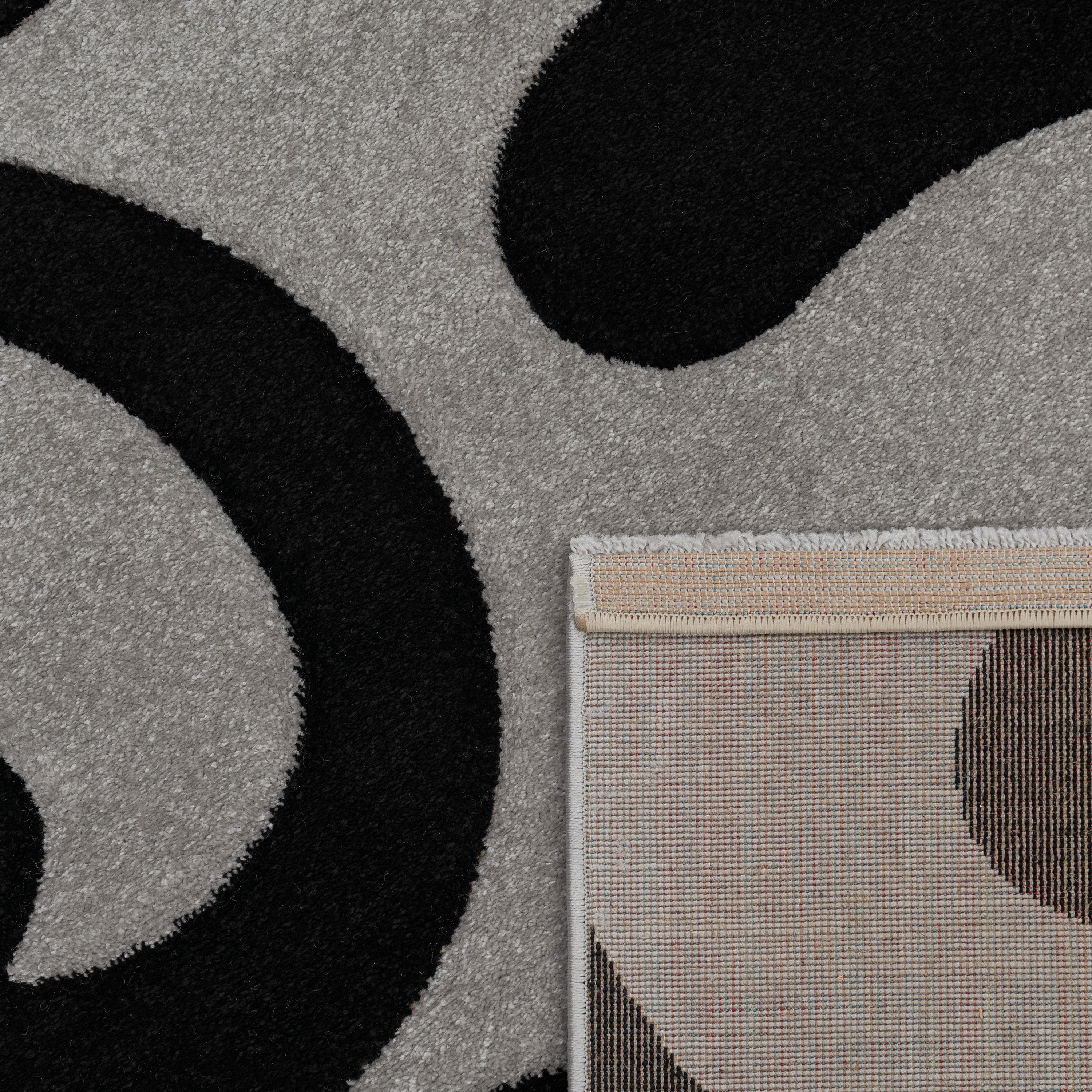 Designer Teppich mit Konturenschnitt Modern Grau 