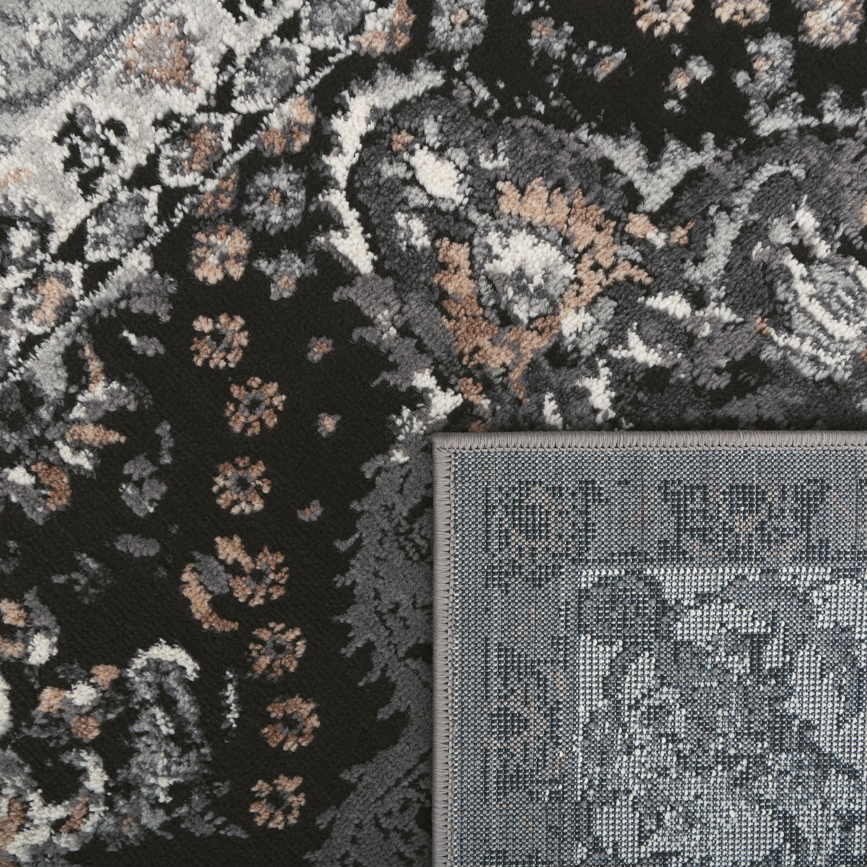 Teppich Esszimmer Florales Muster Orientalisch Schwarz Orientalisch