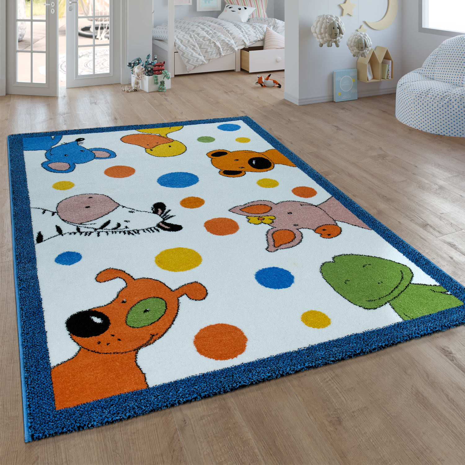 Kinder-Teppich Die Lieben Sieben-Design Weiß 
