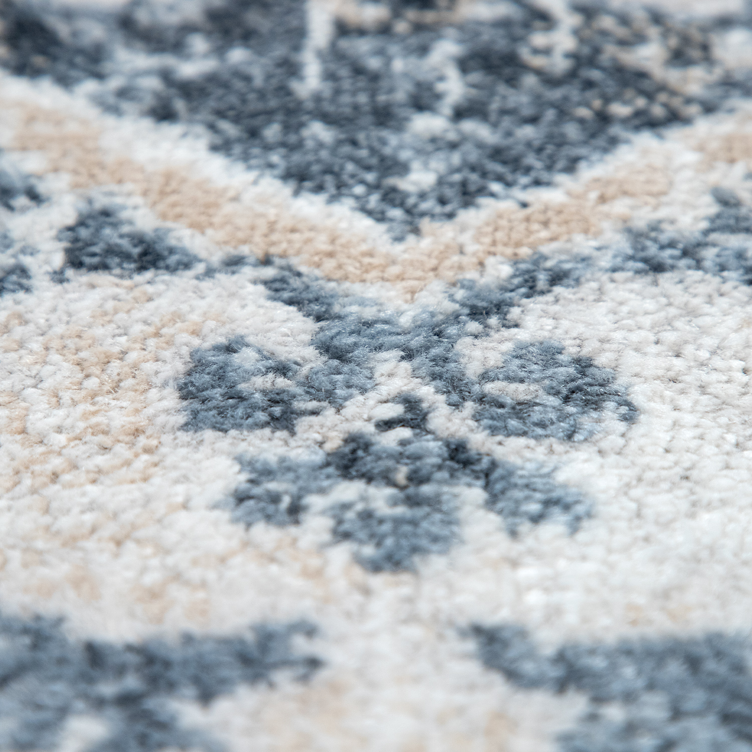 Teppich Wohnzimmer Vintage Orientalisches Muster Blau 