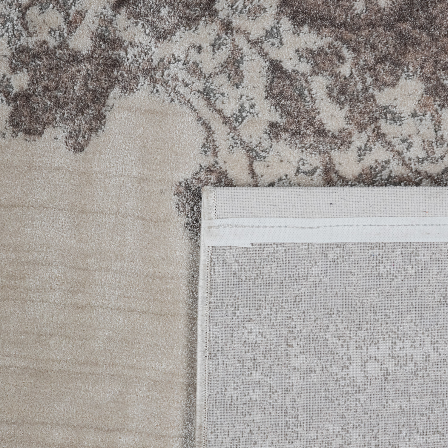 Kurzflor Teppich Fürs Wohnzimmer Orient Muster Beige 