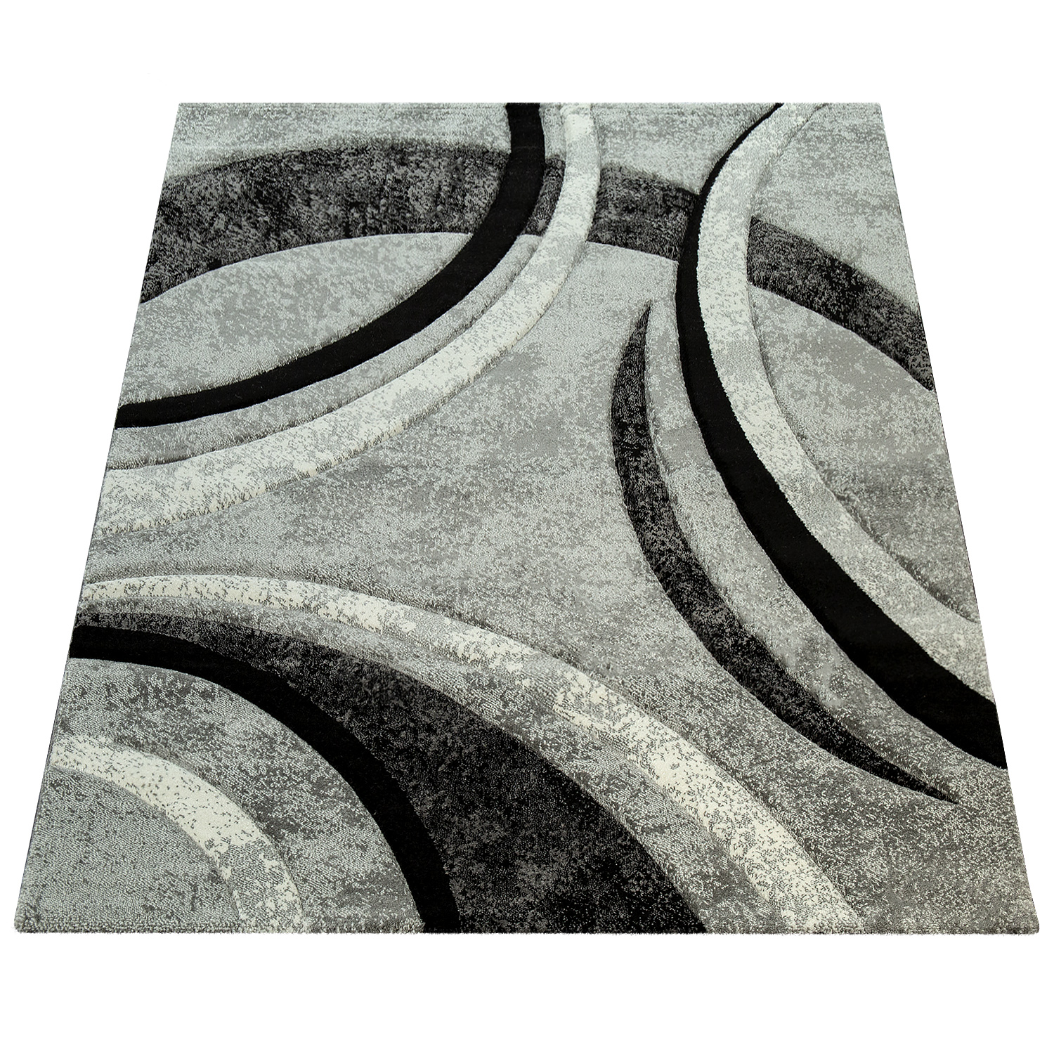 Designer Teppich Meliert Grau Modern
