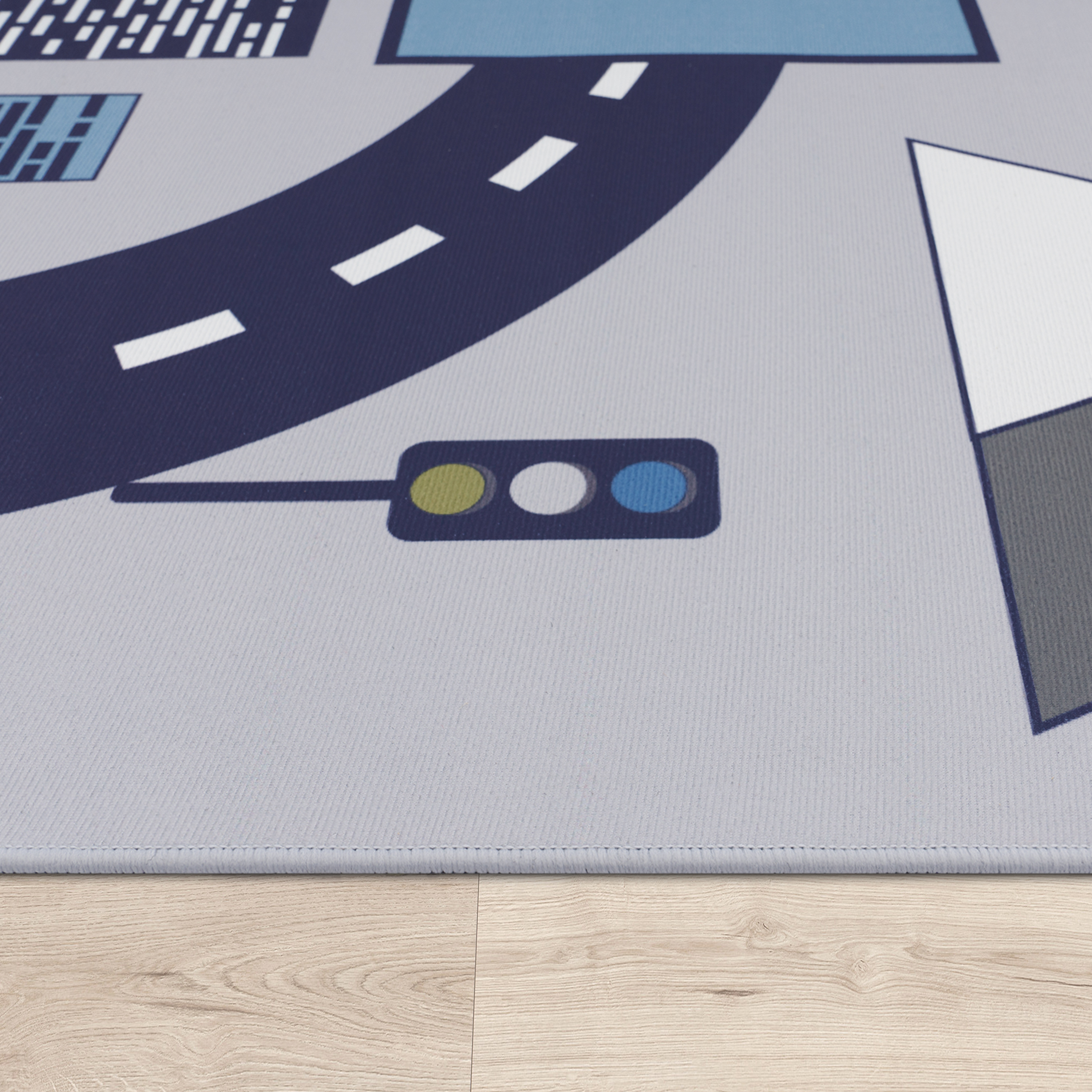 Kinderteppich Spielteppich Hüpfkästchen Straßen Design Grau 
