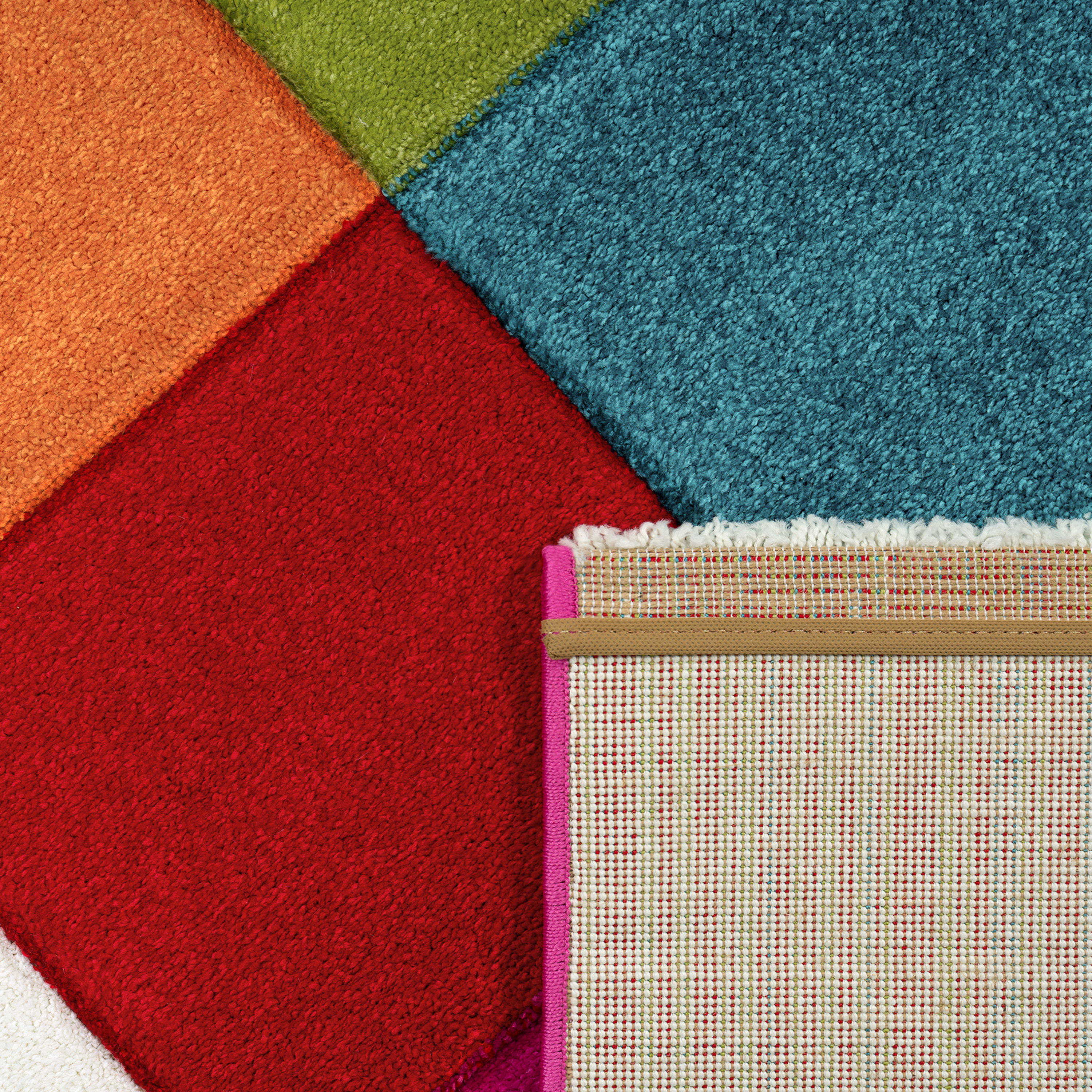 Kinder Teppich Karo Design Mehrfarbig 