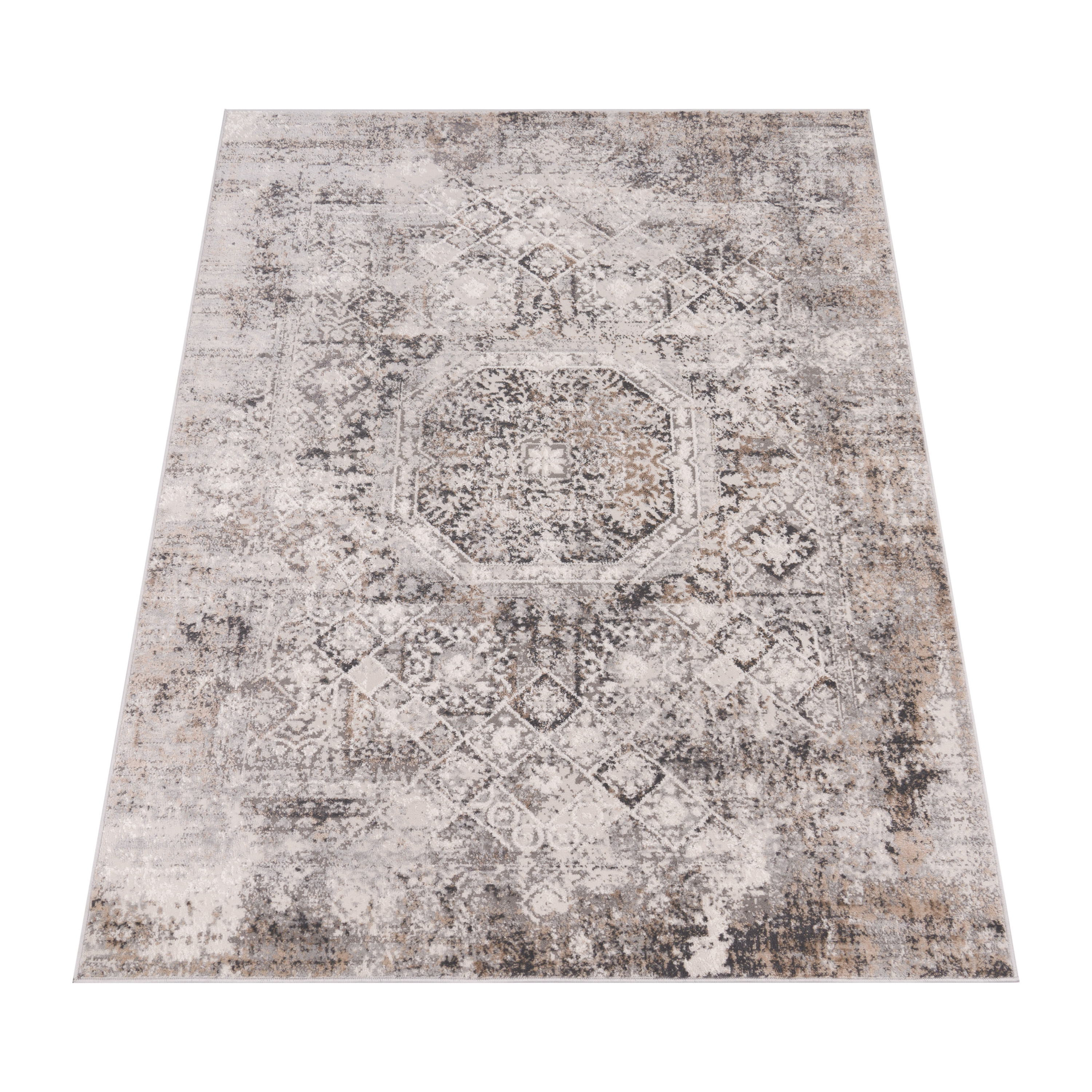 Teppich Esszimmer Marokkanisches Muster Modern Grau Vintage