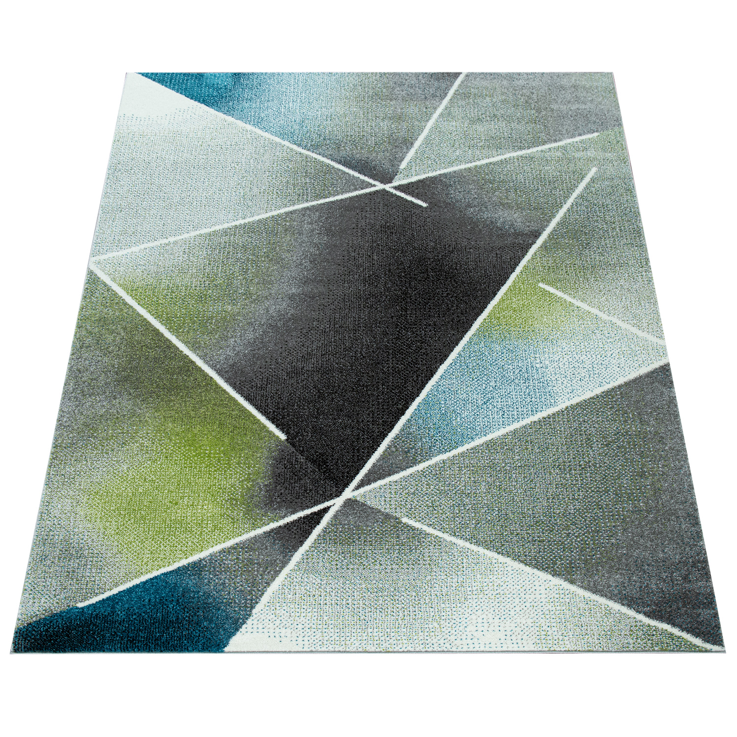 Kurzflor-Teppich Dreieck-Muster Farbverlauf Mehrfarbig 