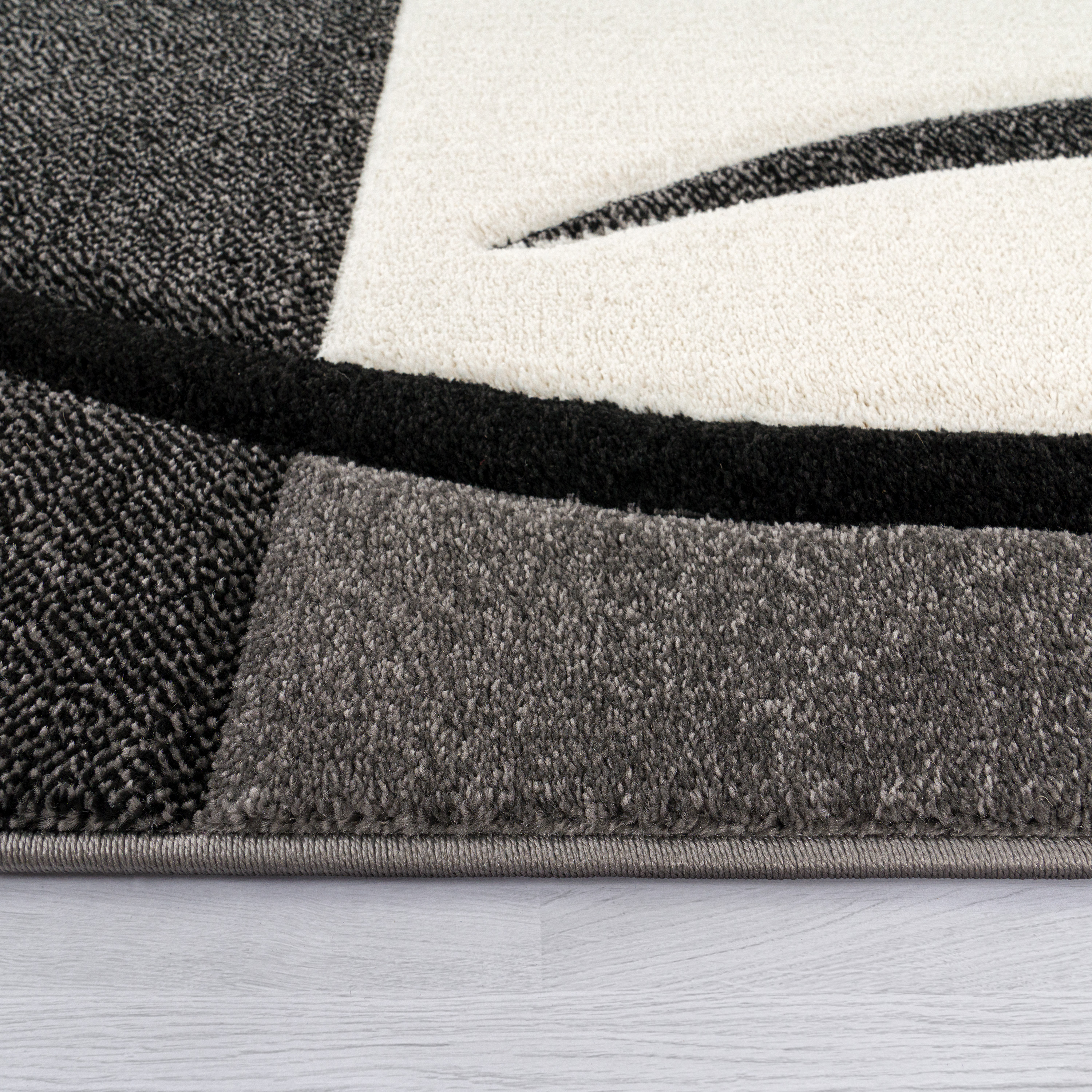 Moderner-Teppich Diamora Schwarz-Weiß 