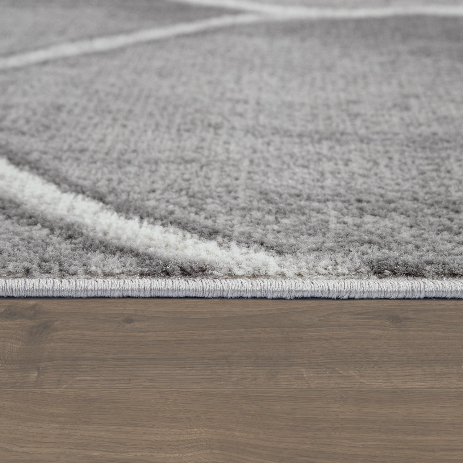 Wohnzimmer-Teppich Orient Design Einfarbig Grau 