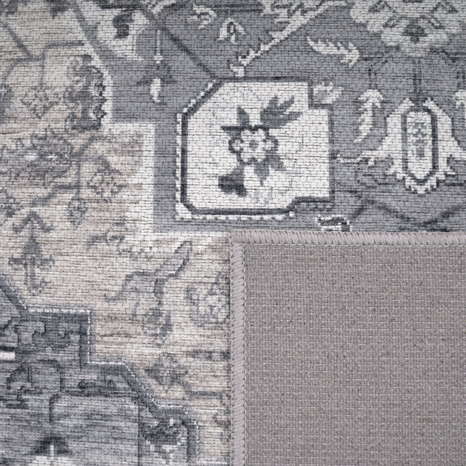 Teppich Esszimmer Orient Ornamente Motiv Vintage Grau Orientalisch