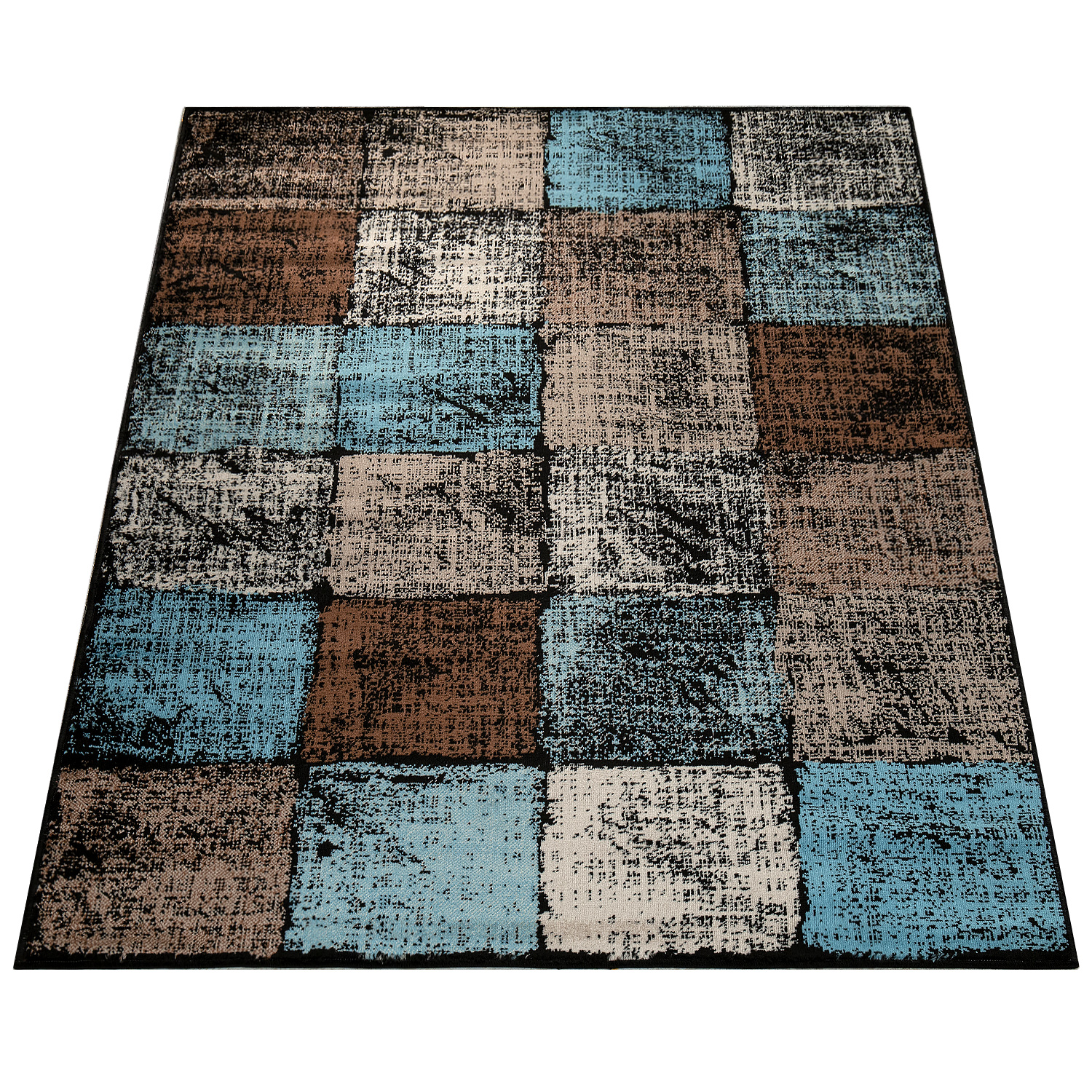 Teppich Esszimmer Abstraktes Geometrisches Muster Braun Modern