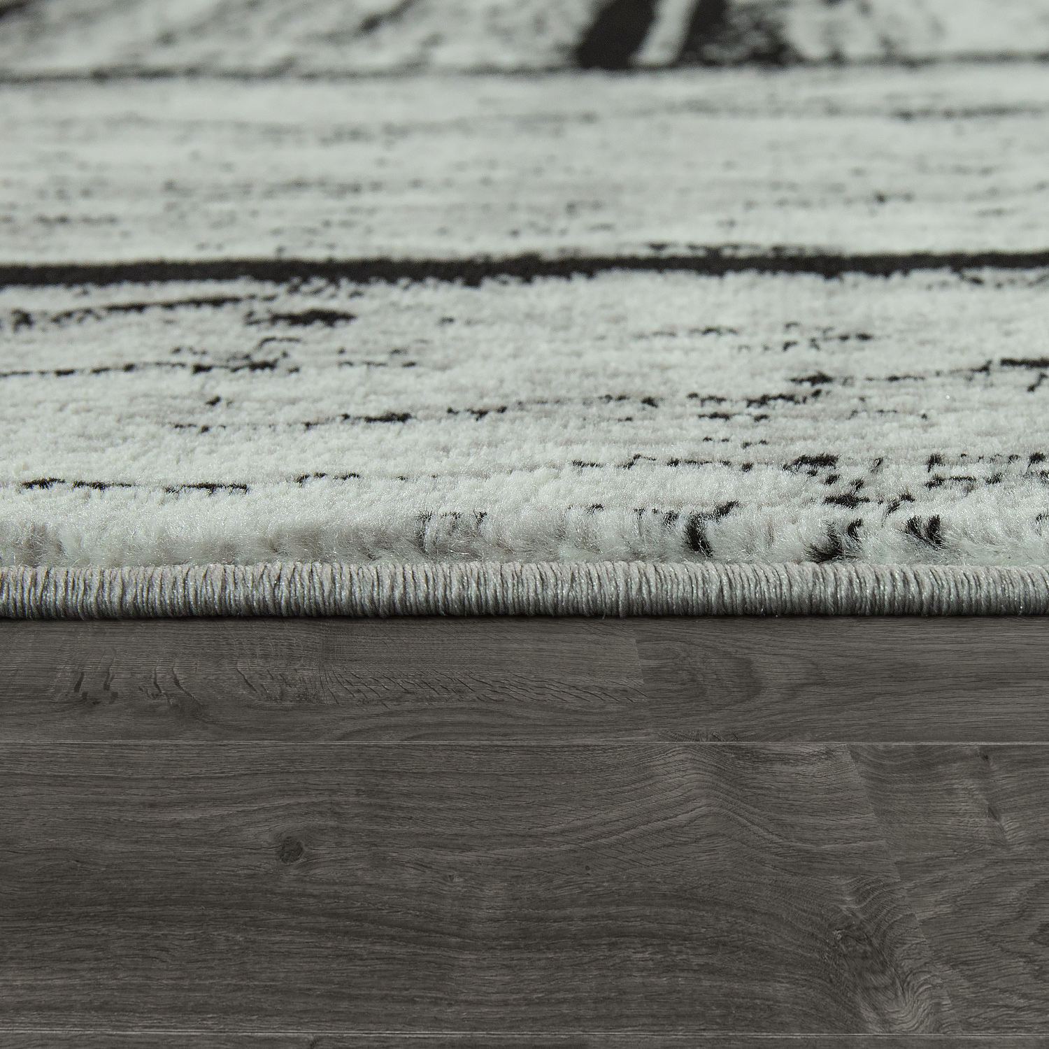Wohnzimmer Teppich Kurzflor Holz Muster Grau Grau Modern