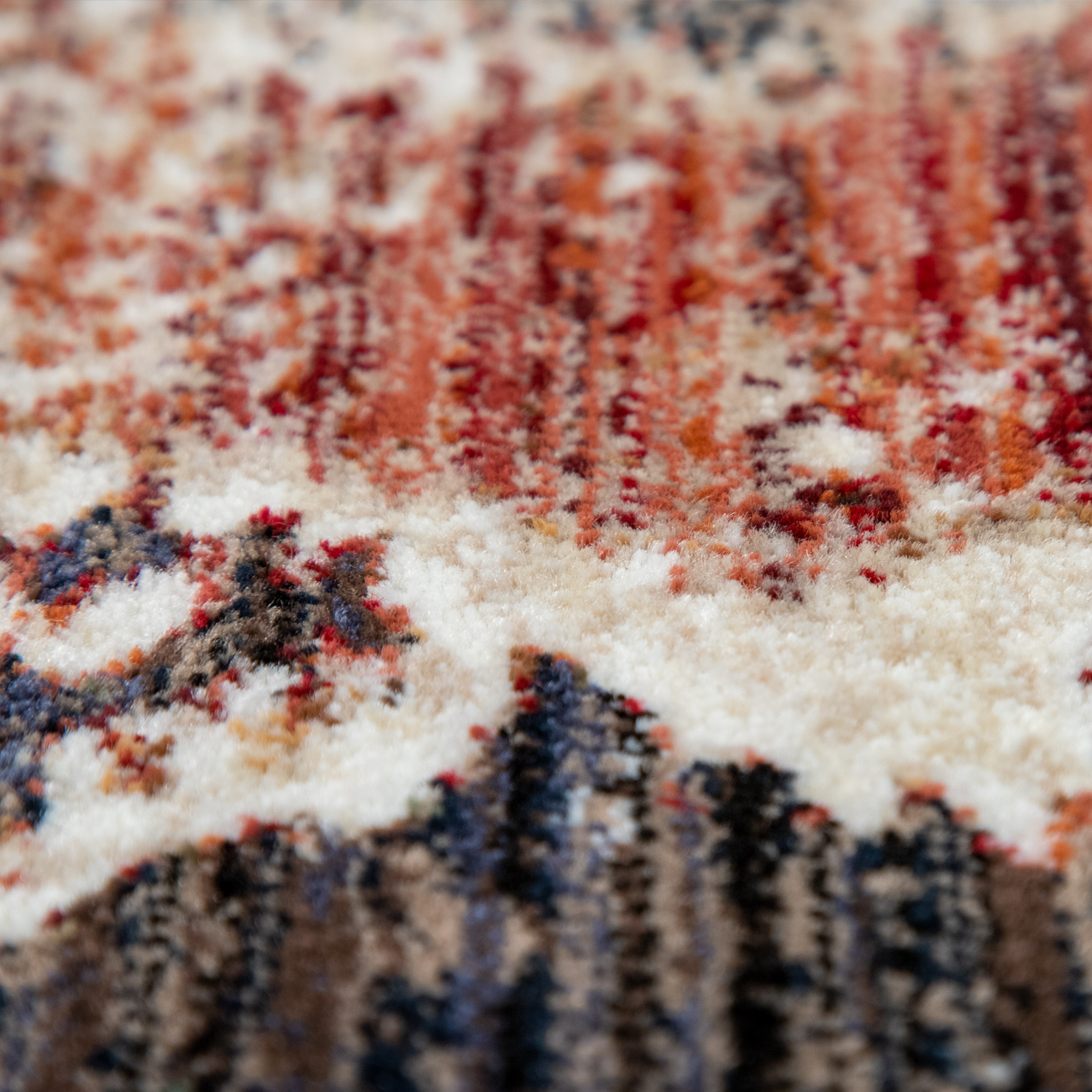 Teppich Wohnzimmer abstraktes Rauten-Muster Beige 