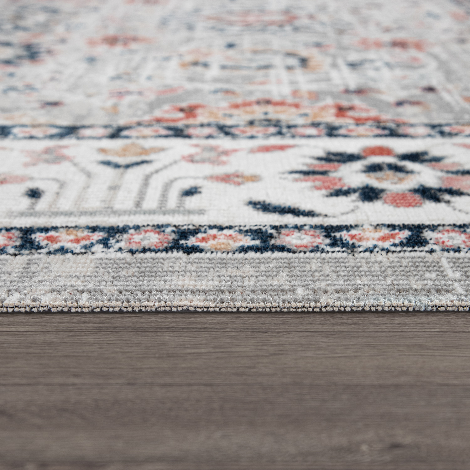 Teppich Orient-Design Flachgewebe Wohnzimmer Grau 