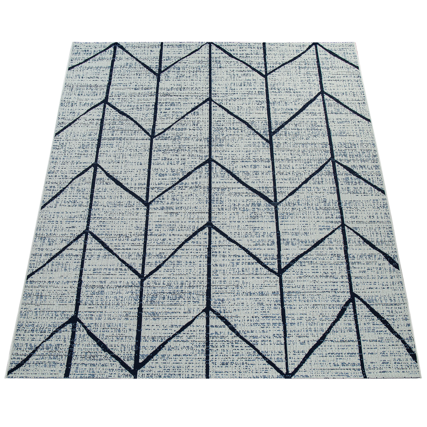 In- & Outdoor Teppich Geometrisch Skandi Motiv Weiß 
