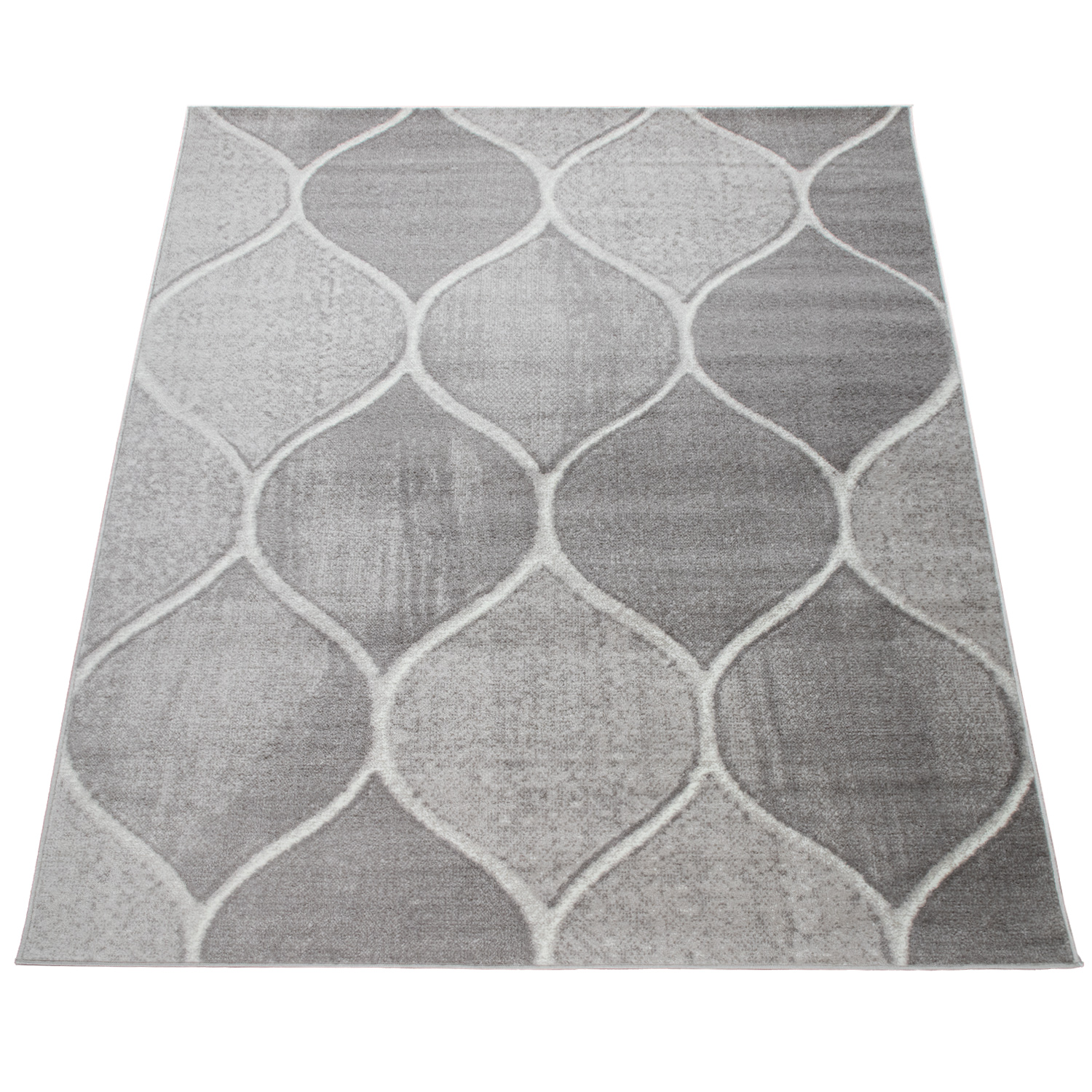 Wohnzimmer-Teppich Orient Design Einfarbig Grau 