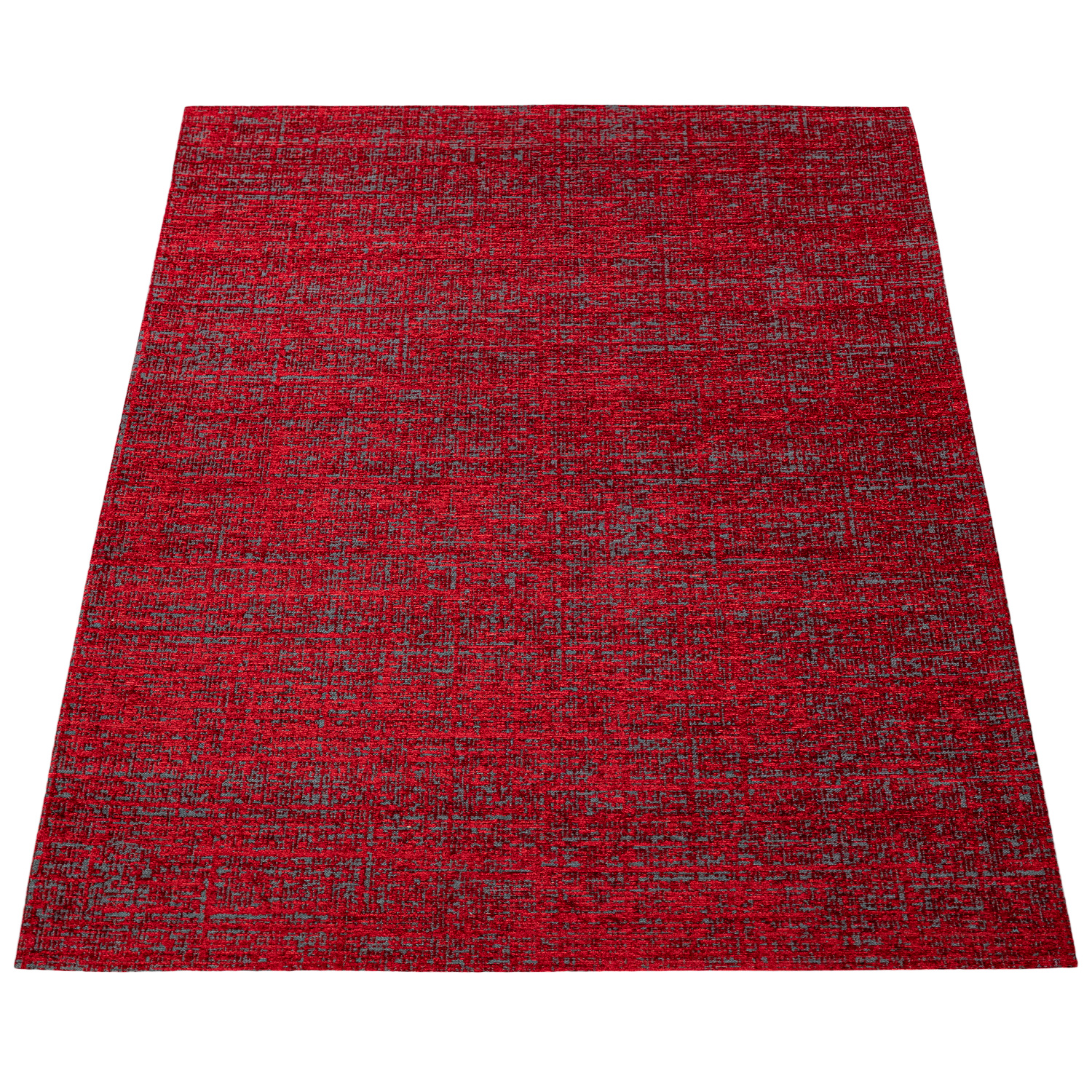 Teppich Wohnzimmer Modern Meliert Rot Uni