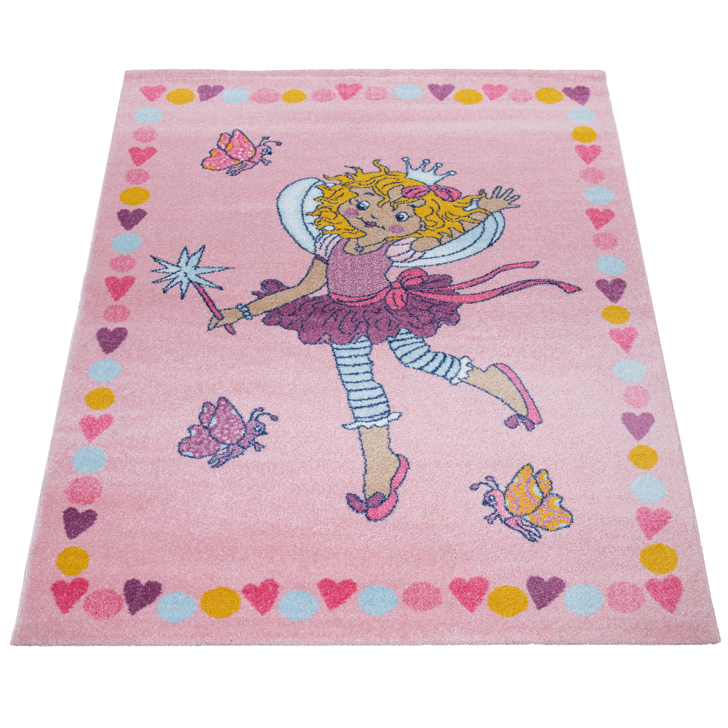 Kinder-Teppich Prinzessin Lillifee Bordüre Pink 