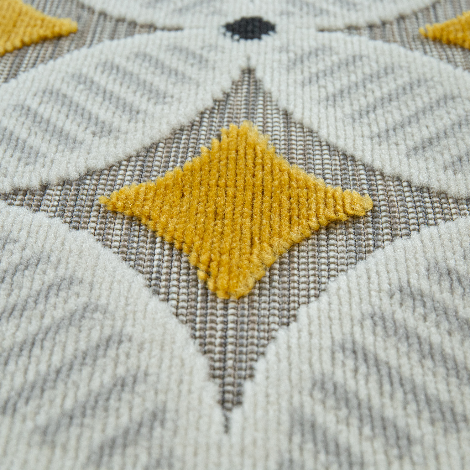 In- & Outdoor-Teppich mit Retro-Muster 3D-Web-Art Gelb 
