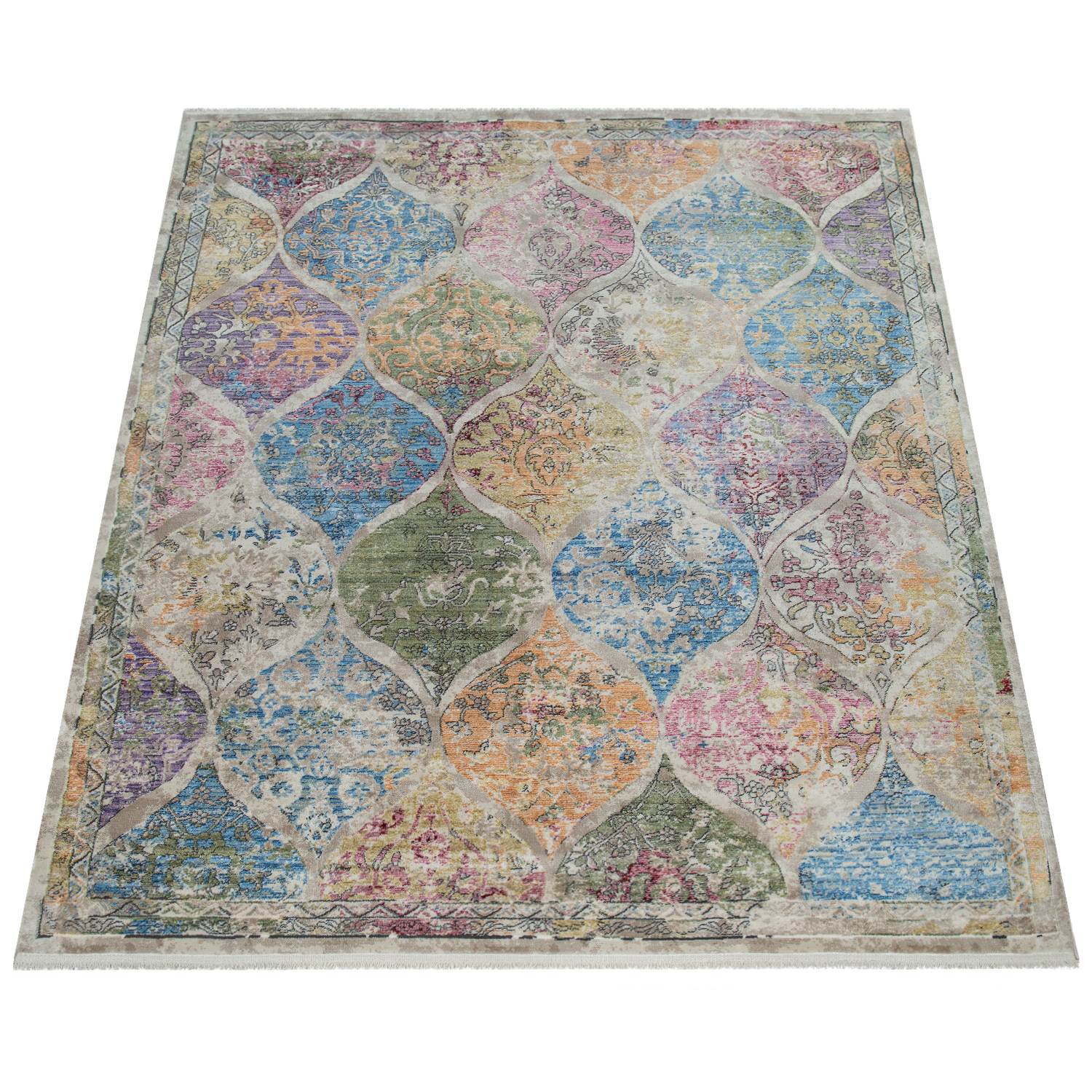 Wohnzimmer Teppich Marokkanisches Muster Orient Mehrfarbig 