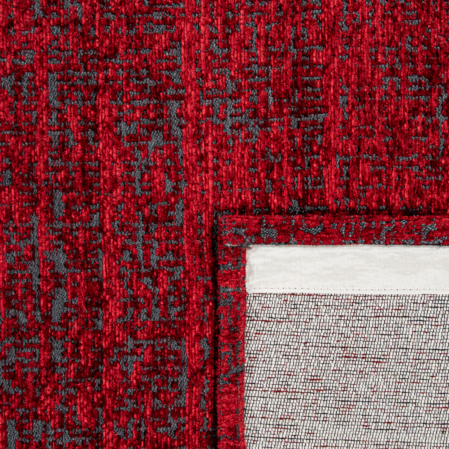 Teppich Wohnzimmer Modern Meliert Rot Uni
