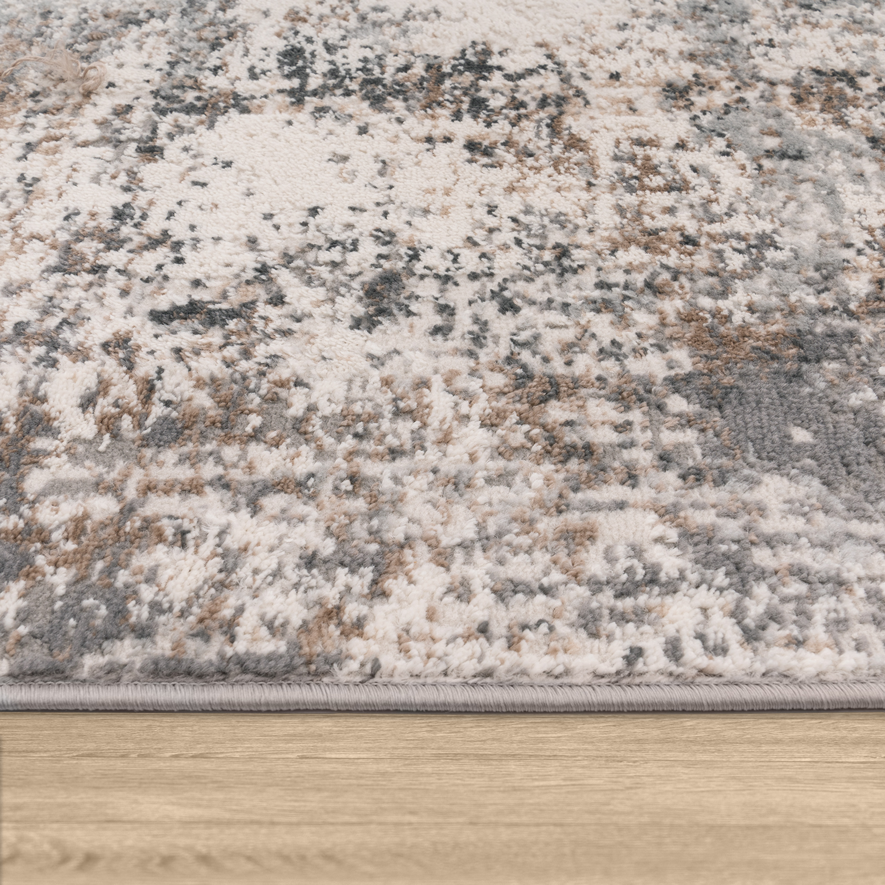 Teppich Esszimmer Abstraktes Muster Modern Grau Vintage