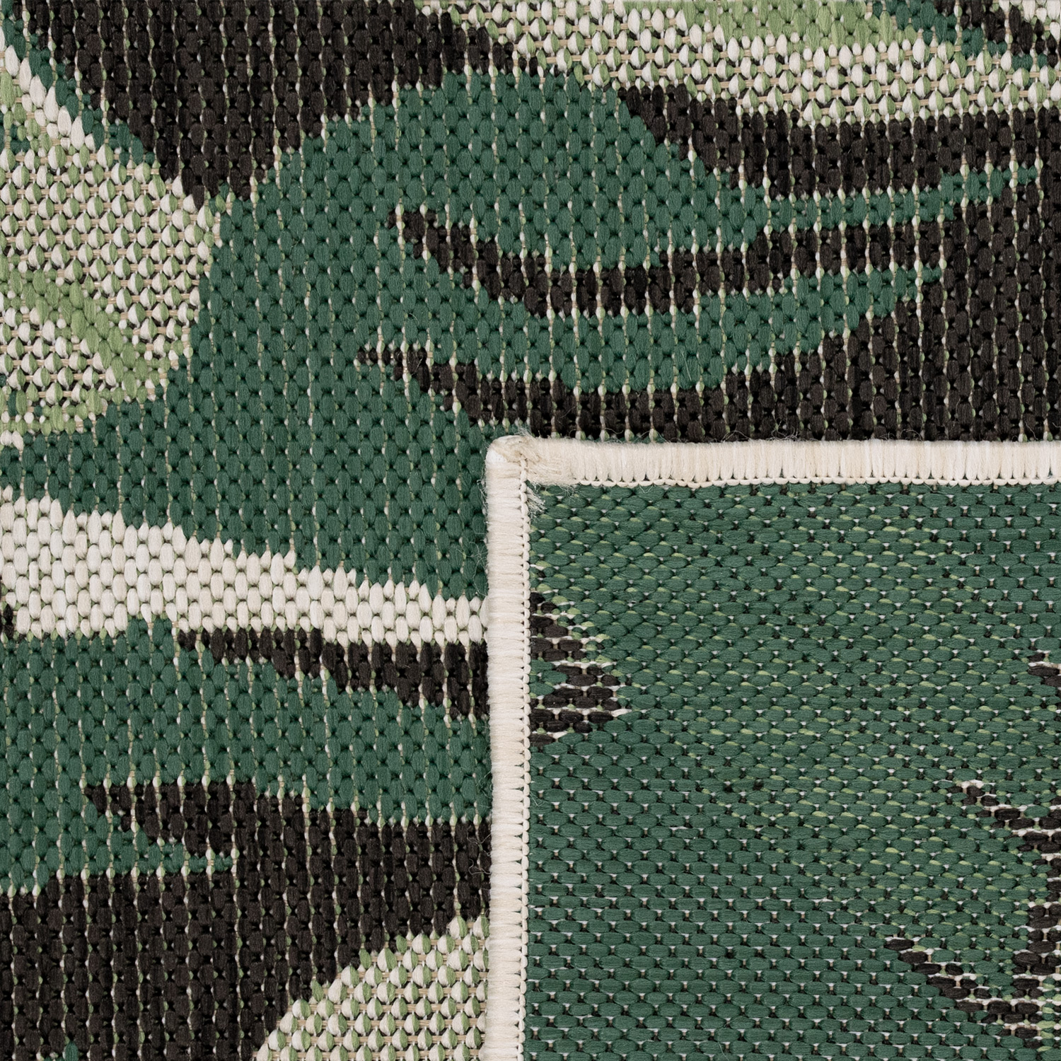 Teppich Terrasse Küche Ethno Dschungel Motiv Grün Mit Motiv