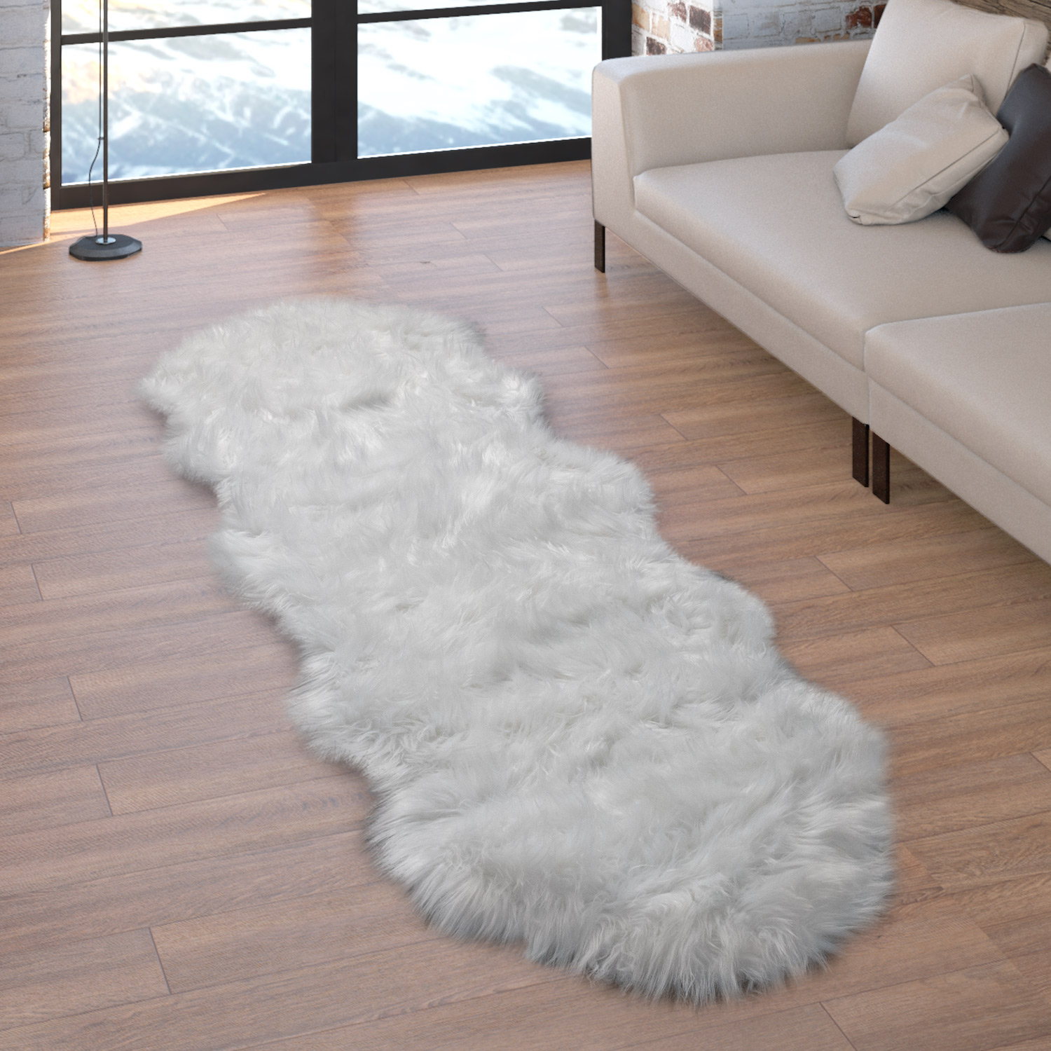 Hochflor-Teppich Playara Weiß 