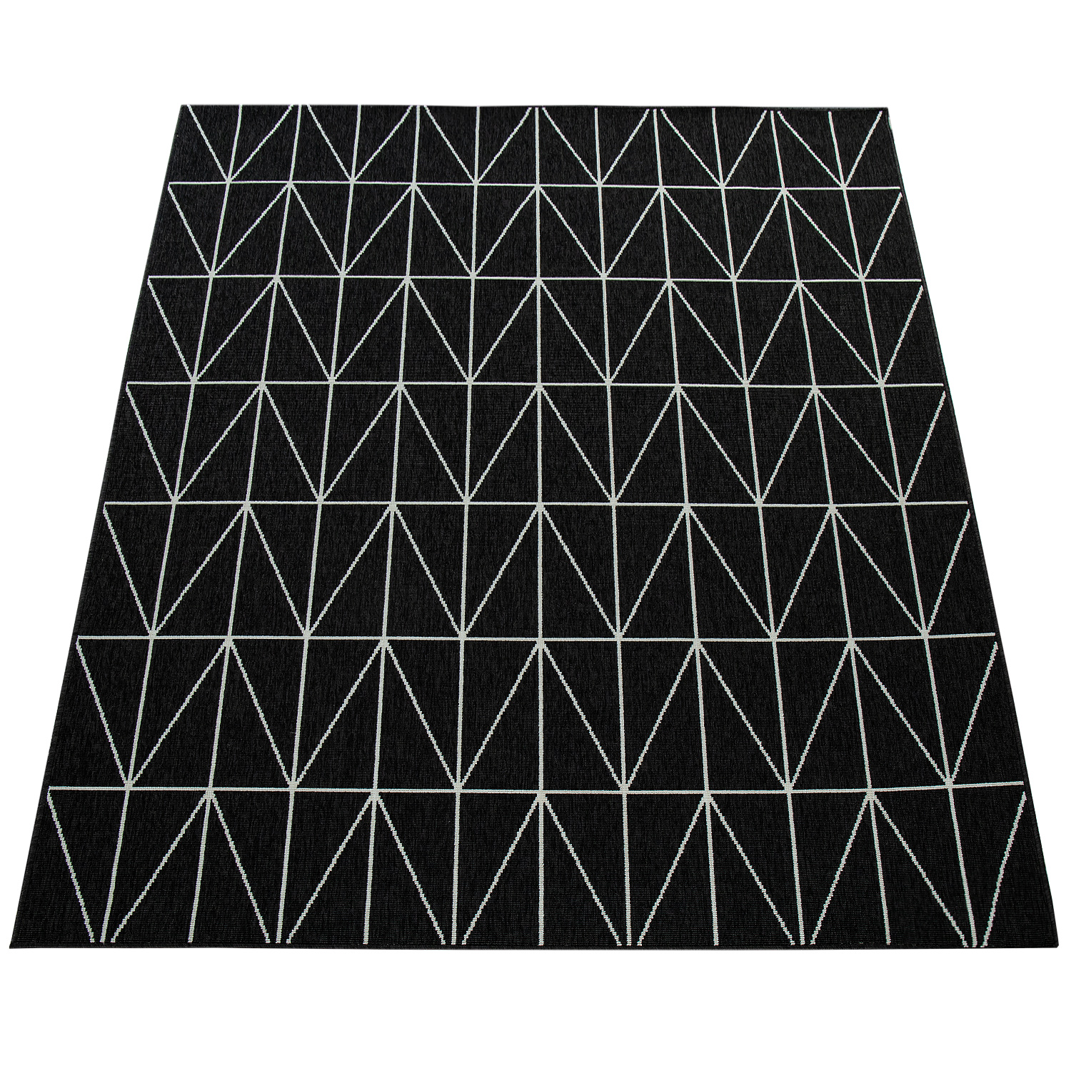 Schlafzimmer Teppich Skandinavisches Muster Modern Schwarz 