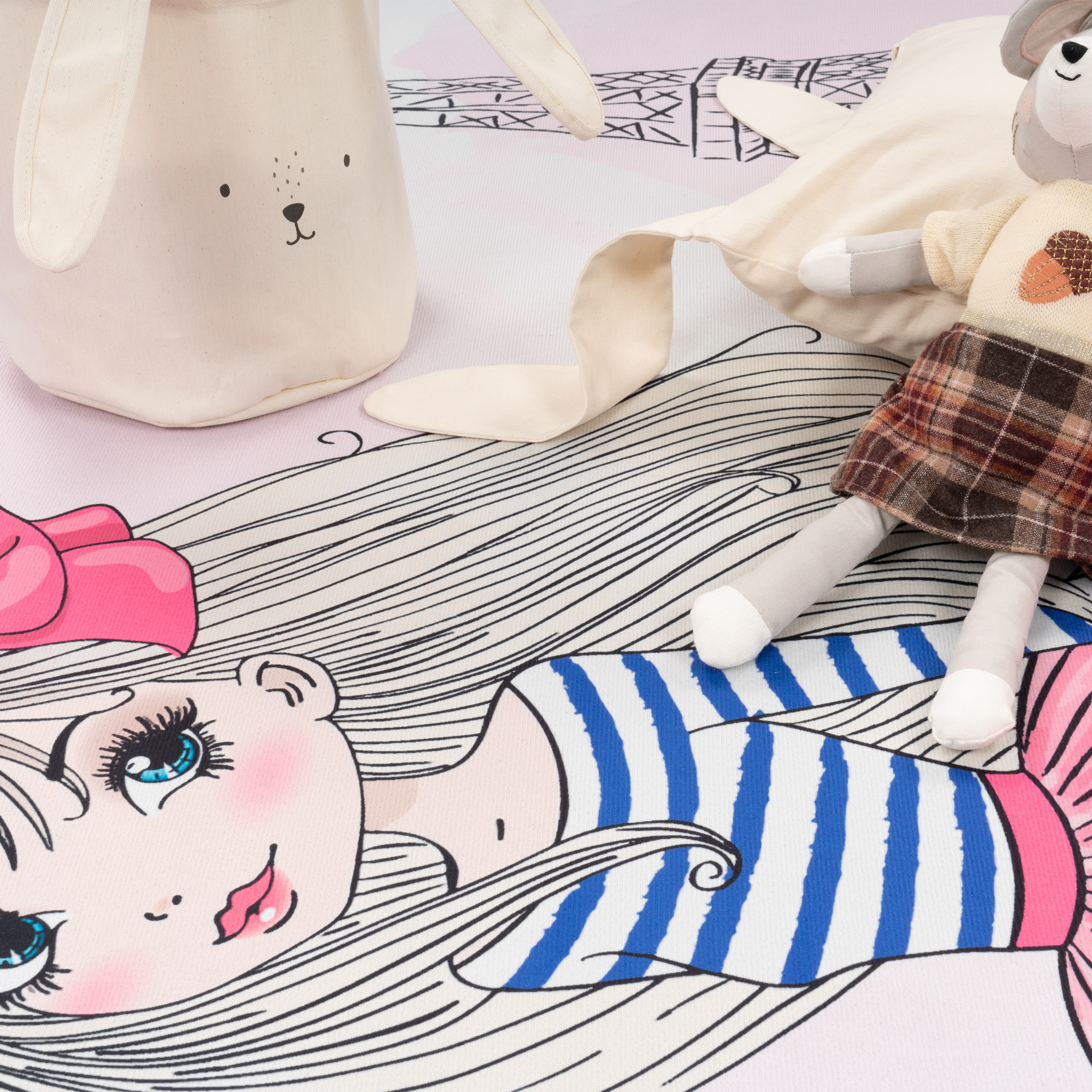 Teppich Kinderzimmer Mädchen-Design Print Pink 
