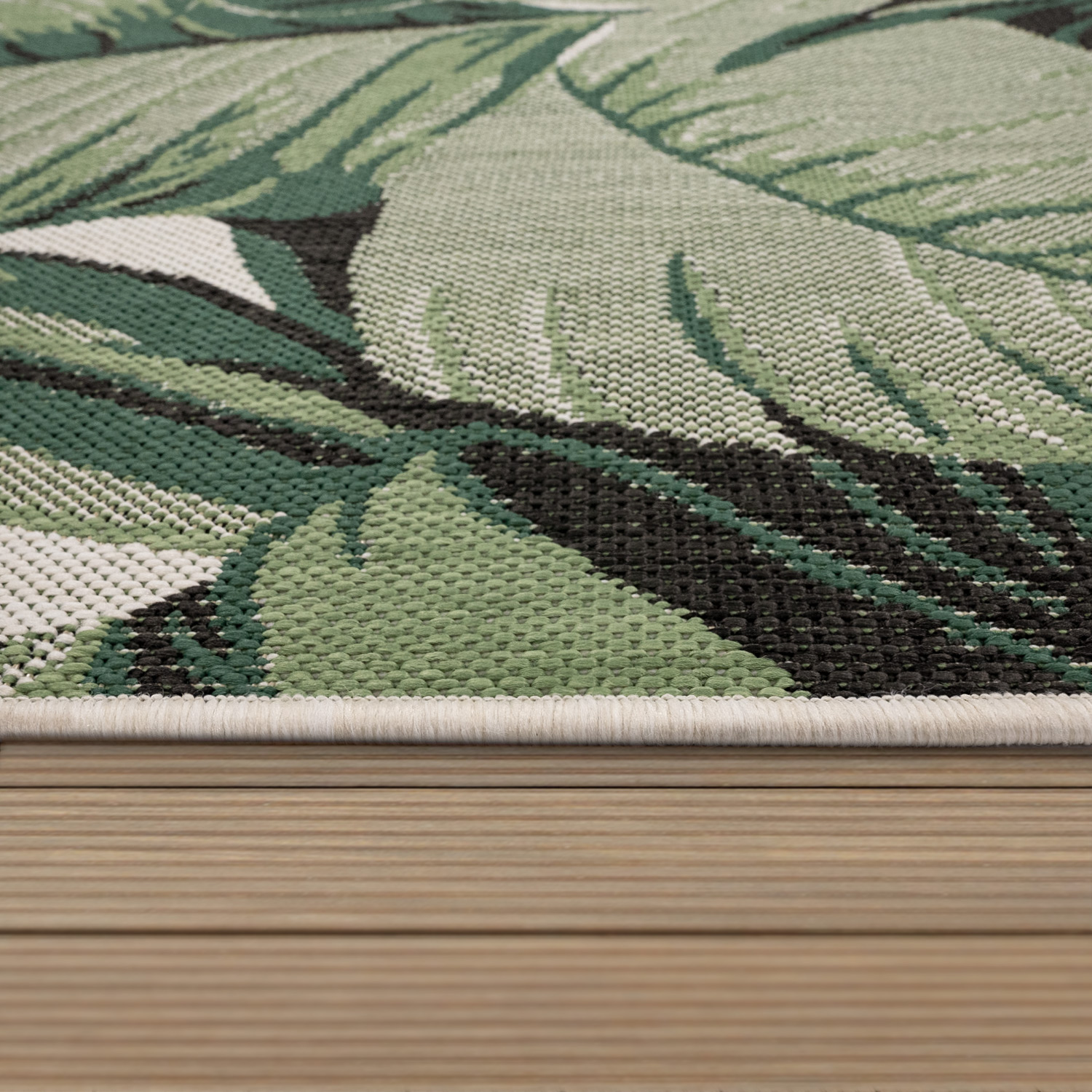 Teppich Terrasse Küche Ethno Dschungel Motiv Grün Mit Motiv