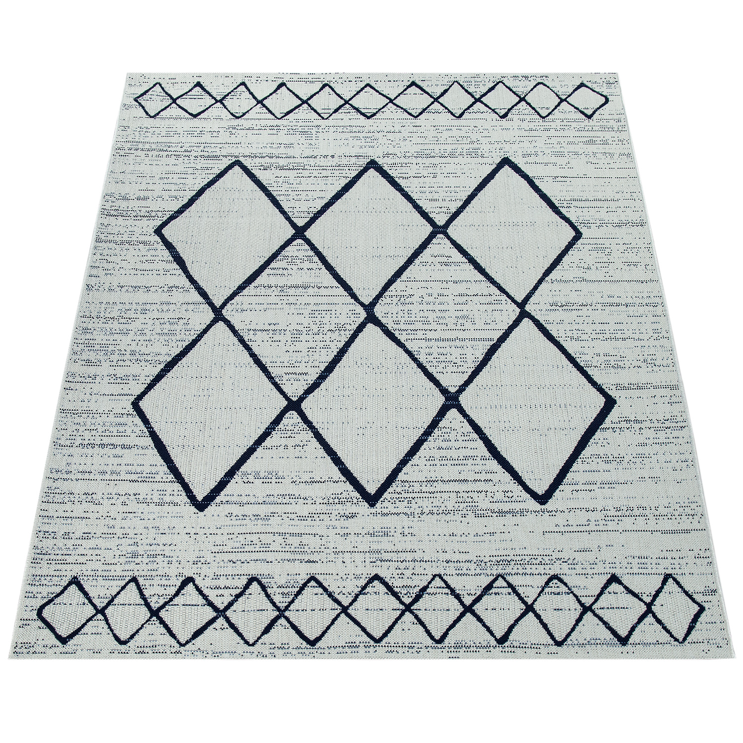 In- & Outdoor Flachgewebe Teppich Skandi Muster Weiß 