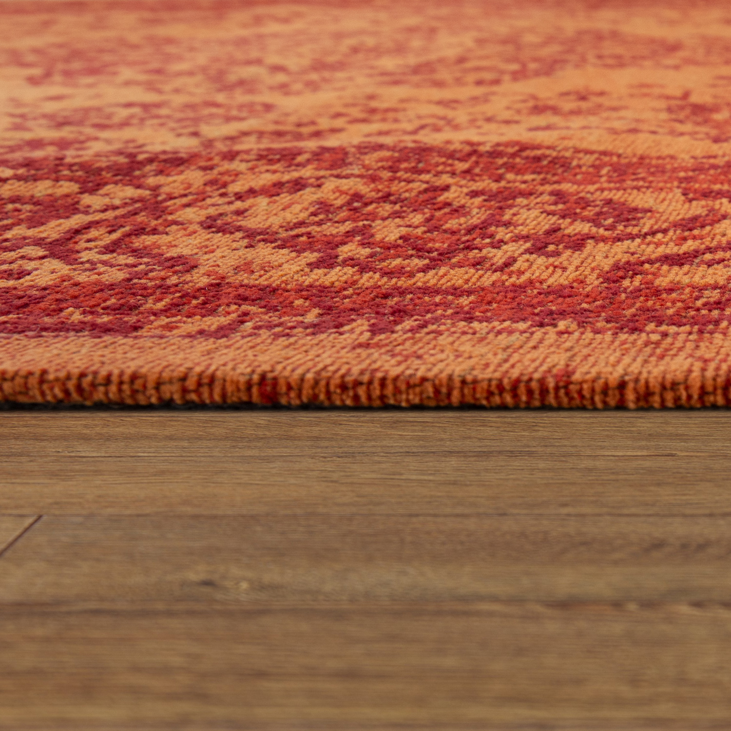 Orient Kurzflor Teppich Wohnzimmer Used Design Orange 