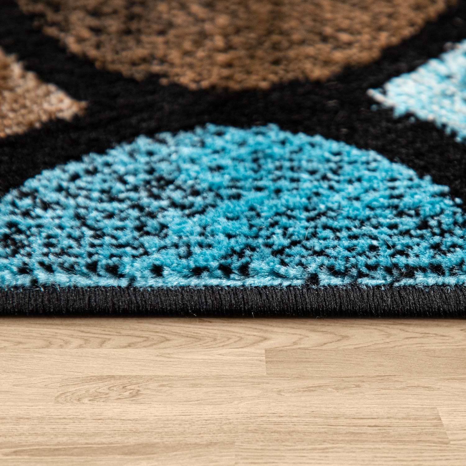 Teppich Wohnzimmer Marokkanisches Muster Kurzflor Braun 