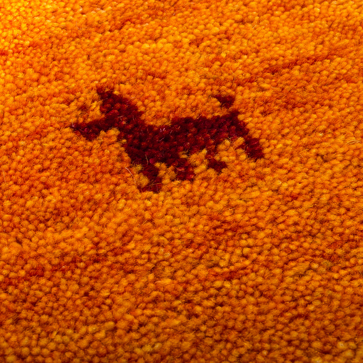 Teppich Handgewebt Gabbeh Wolle Borde Orange 