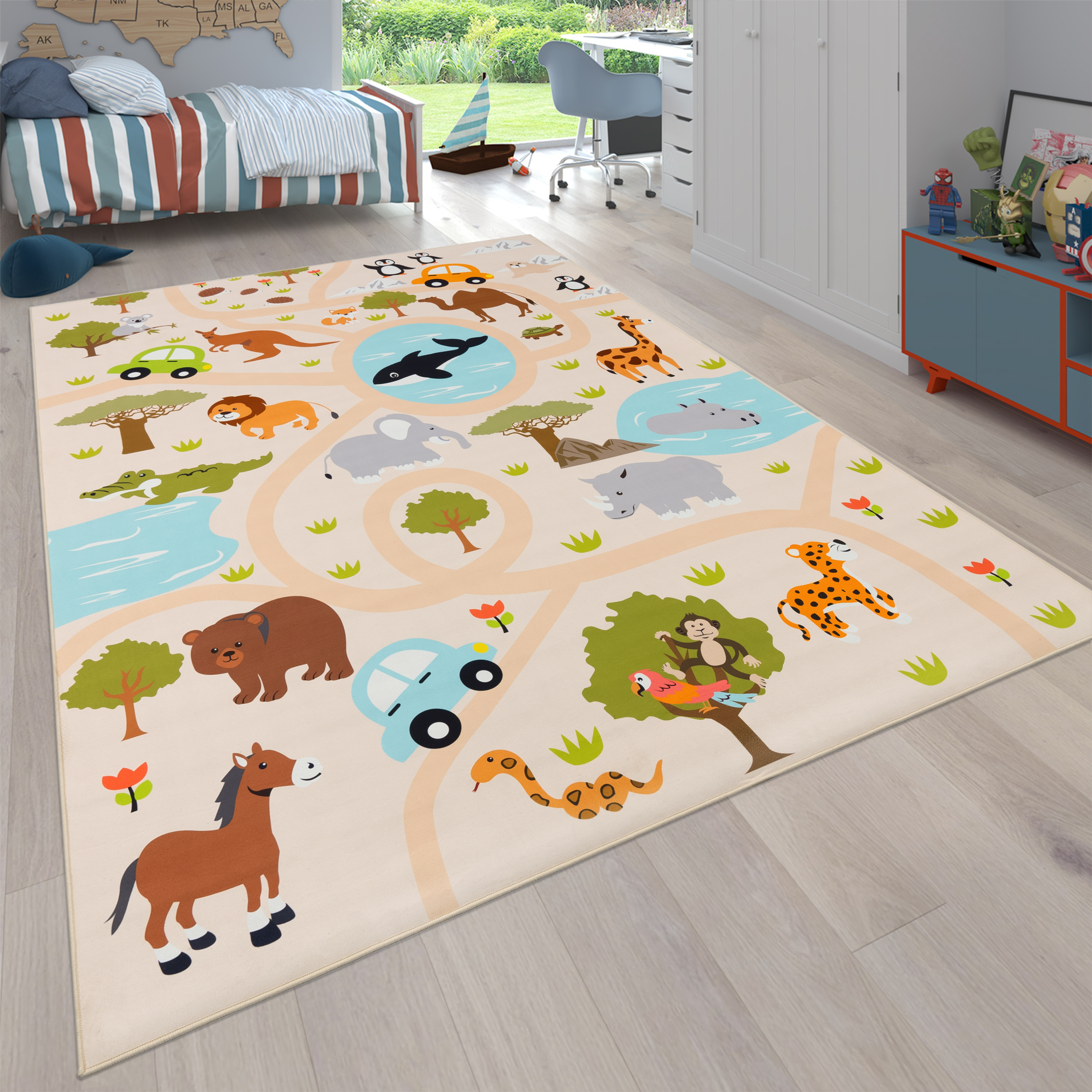 Teppich Für Kinder Dschungel Motiv Mehrfarbig Kind