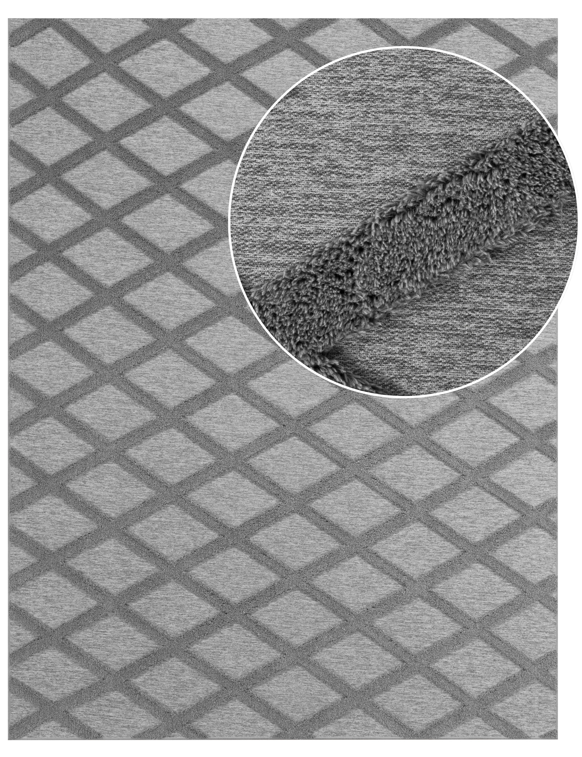 Waschbarer Teppich Utah Grau Skandinavisch