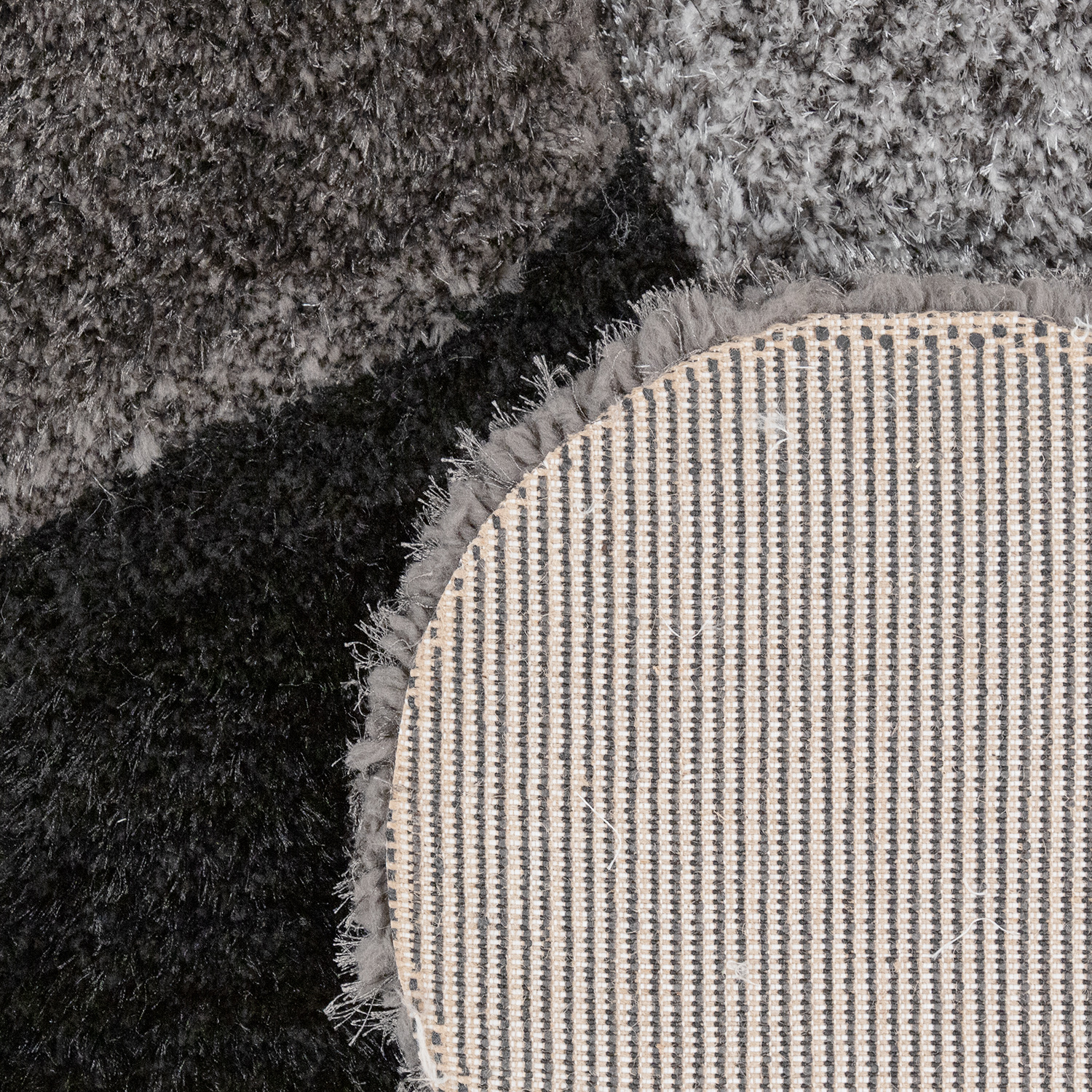 Hochflor-Teppich Shaggy 3-D-Muster Cut-Out-Design Grau 