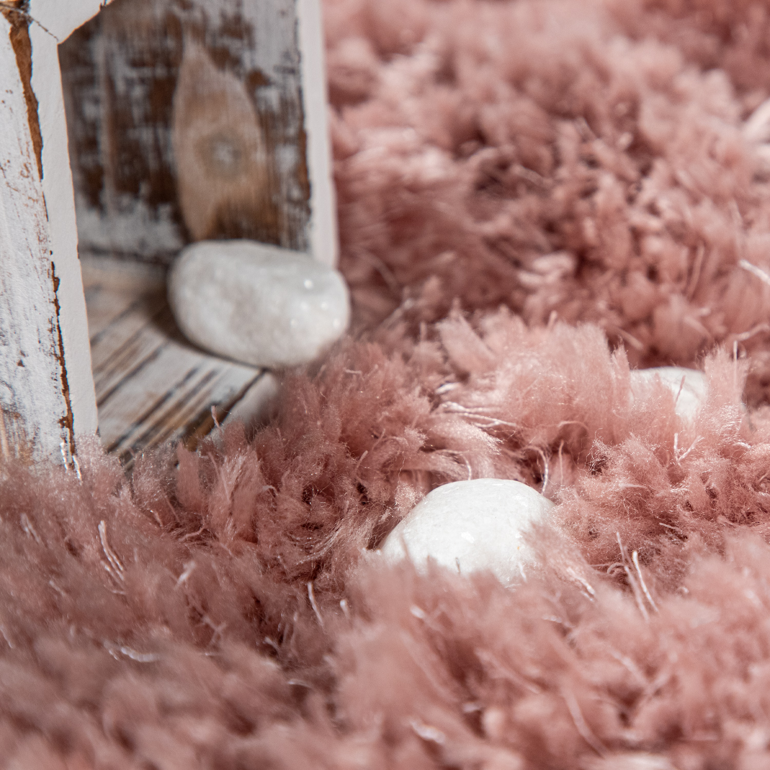 Hochflor-Teppich Alba Pink Modern