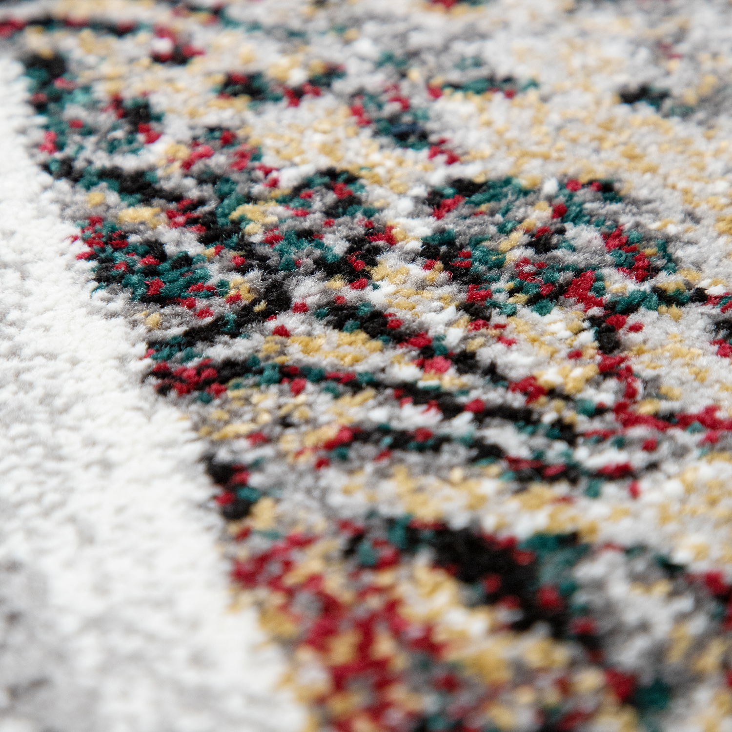 Teppich Wohnzimmer Abstraktes Muster Kurzflor Mehrfarbig 