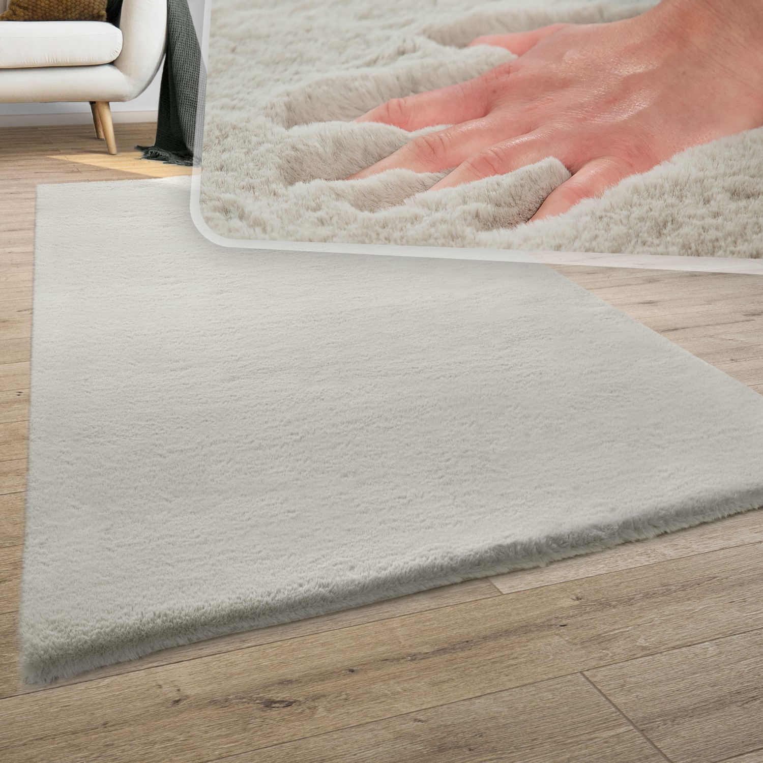 Flauschiger-Teppich Solina Beige Modern