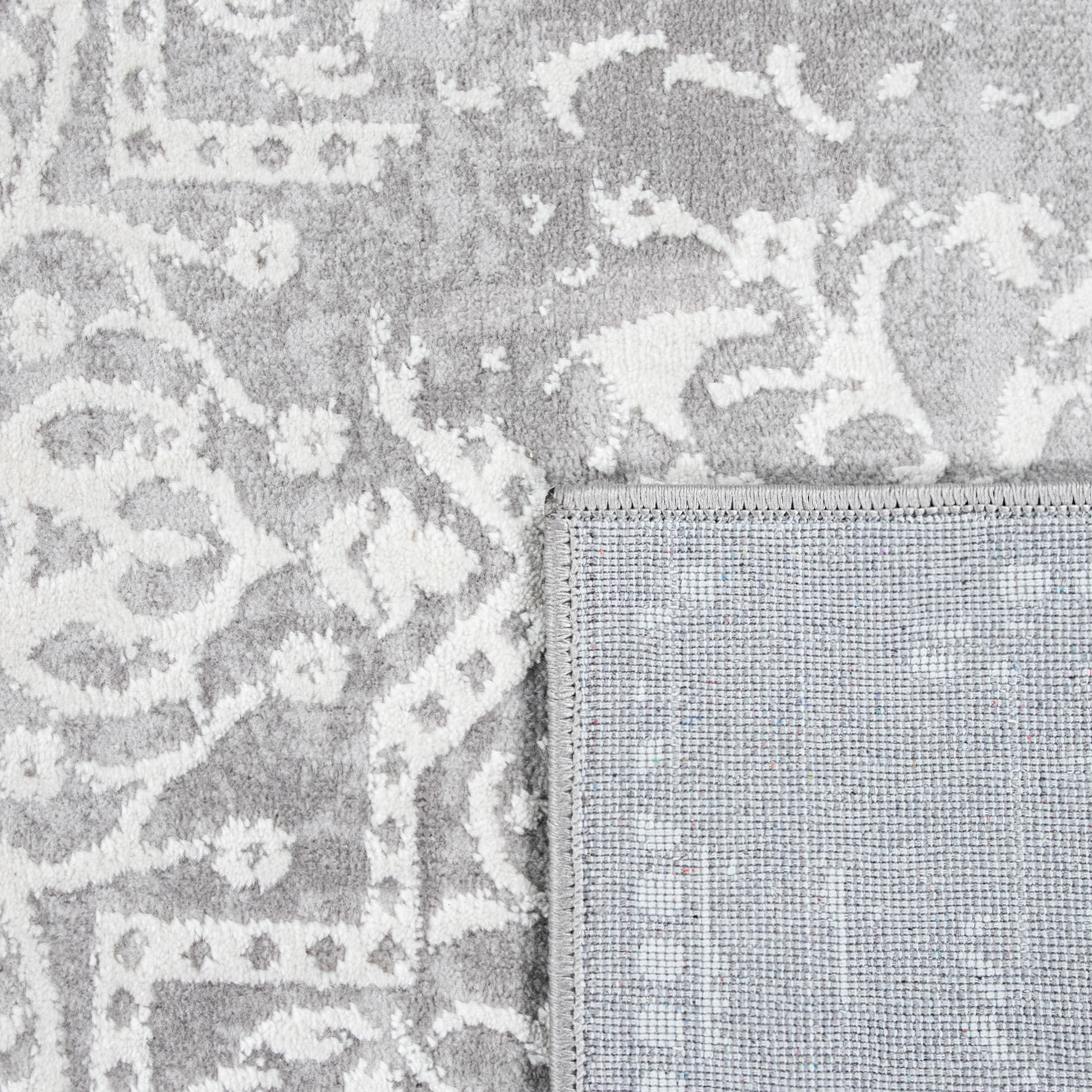 Teppich Wohnzimmer Orient Muster Ornamente Grau 