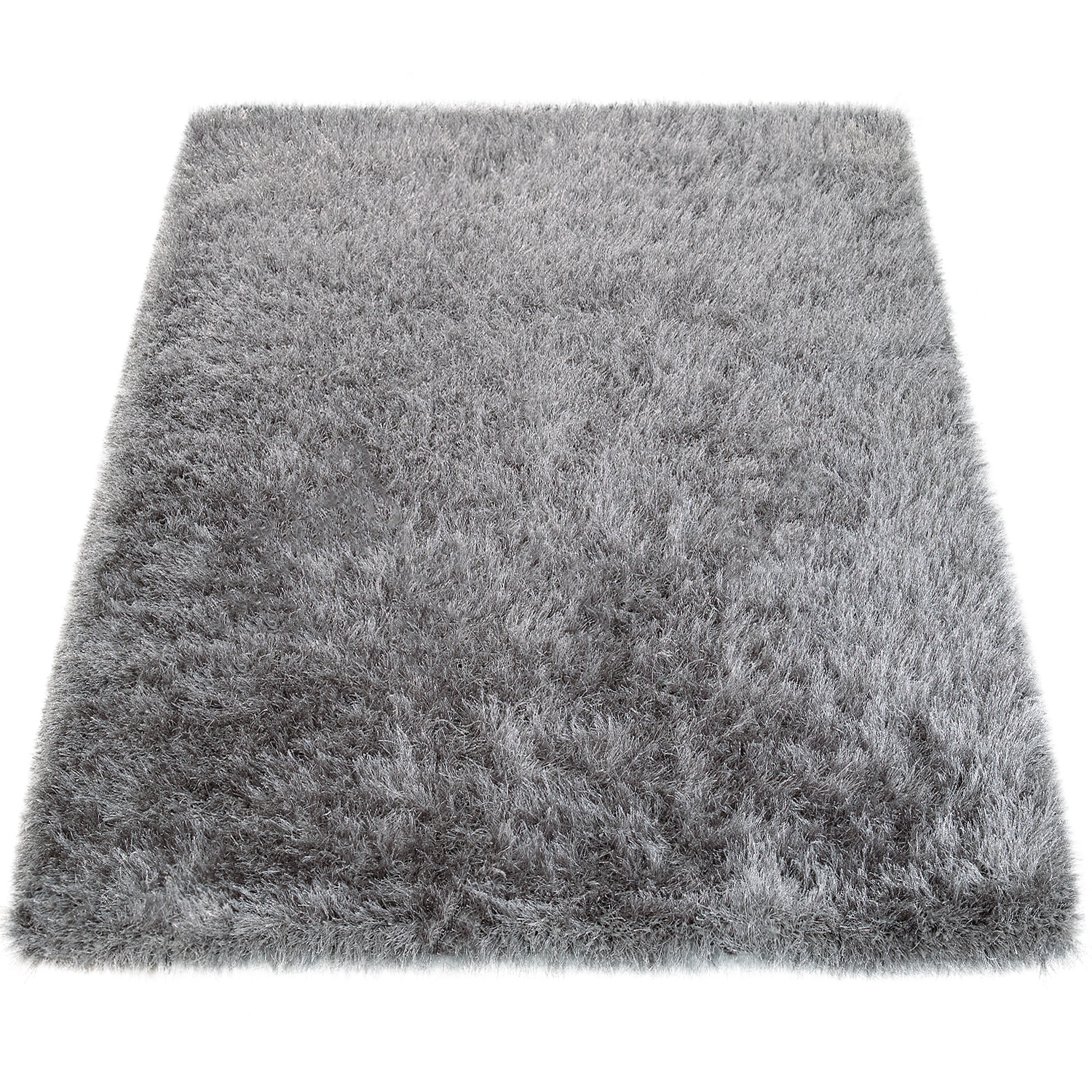Hochflor-Teppich Glamorous Grau Uni