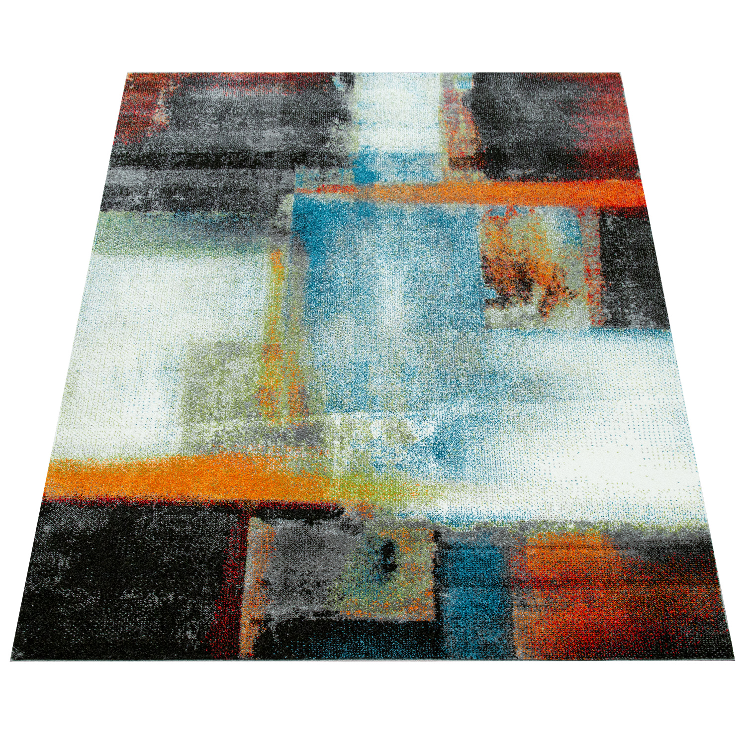 Kurzflor-Teppich Abstraktes Muster Farbverlauf Mehrfarbig 