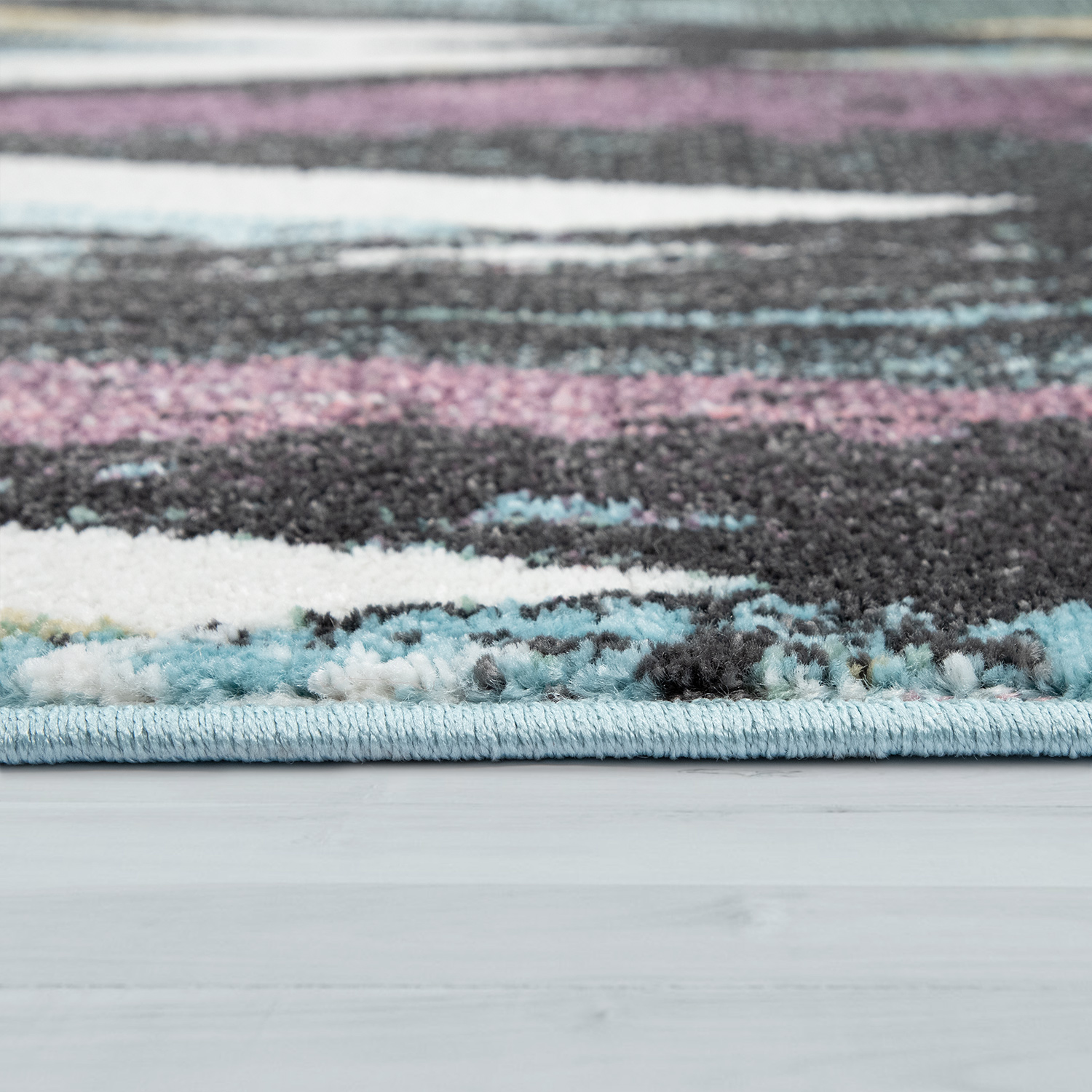 Teppich Abstrakter Rauten-Look Pastellfarben Mehrfarbig 
