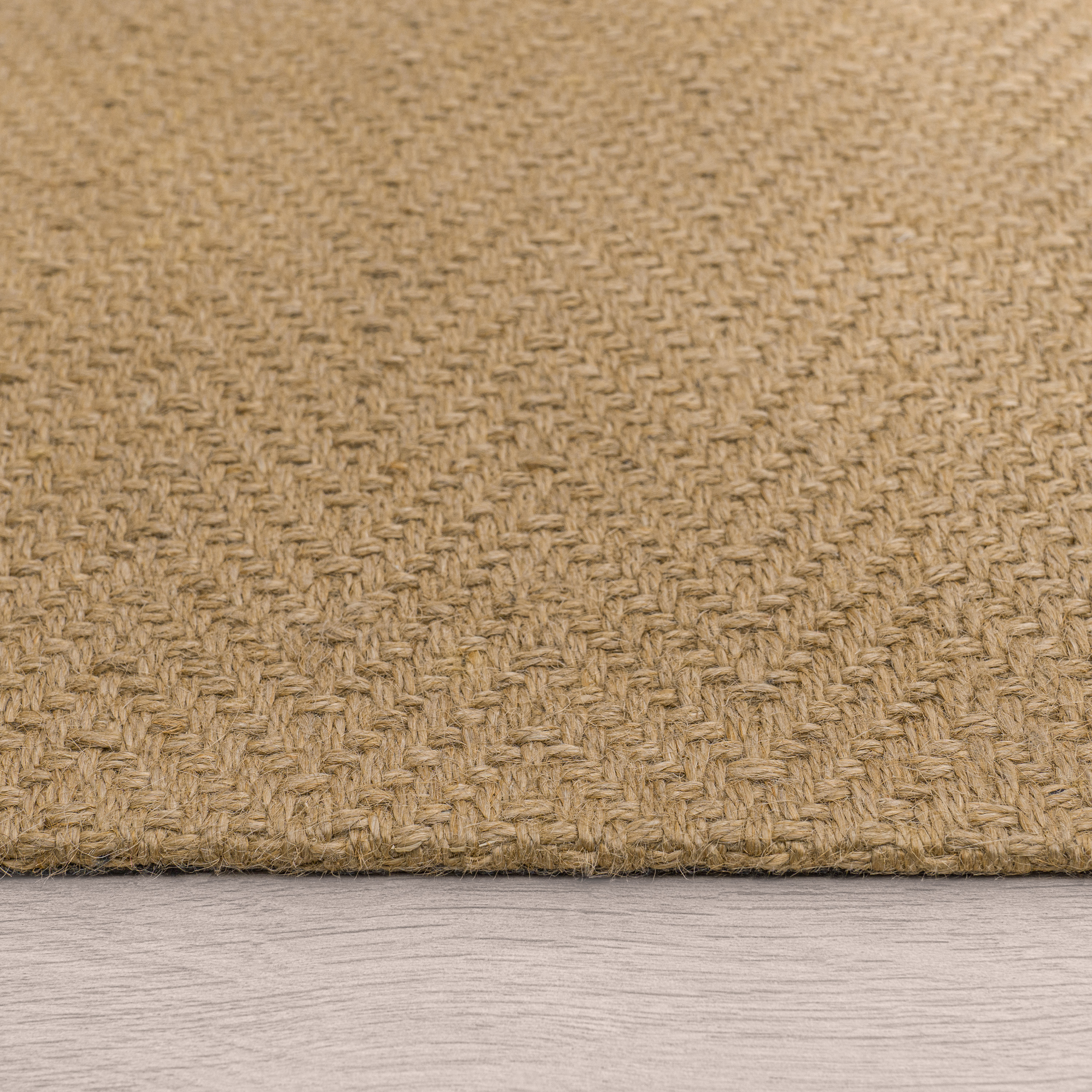 Teppich Esszimmer Jute Wellen Muster Handgewebt Beige Uni