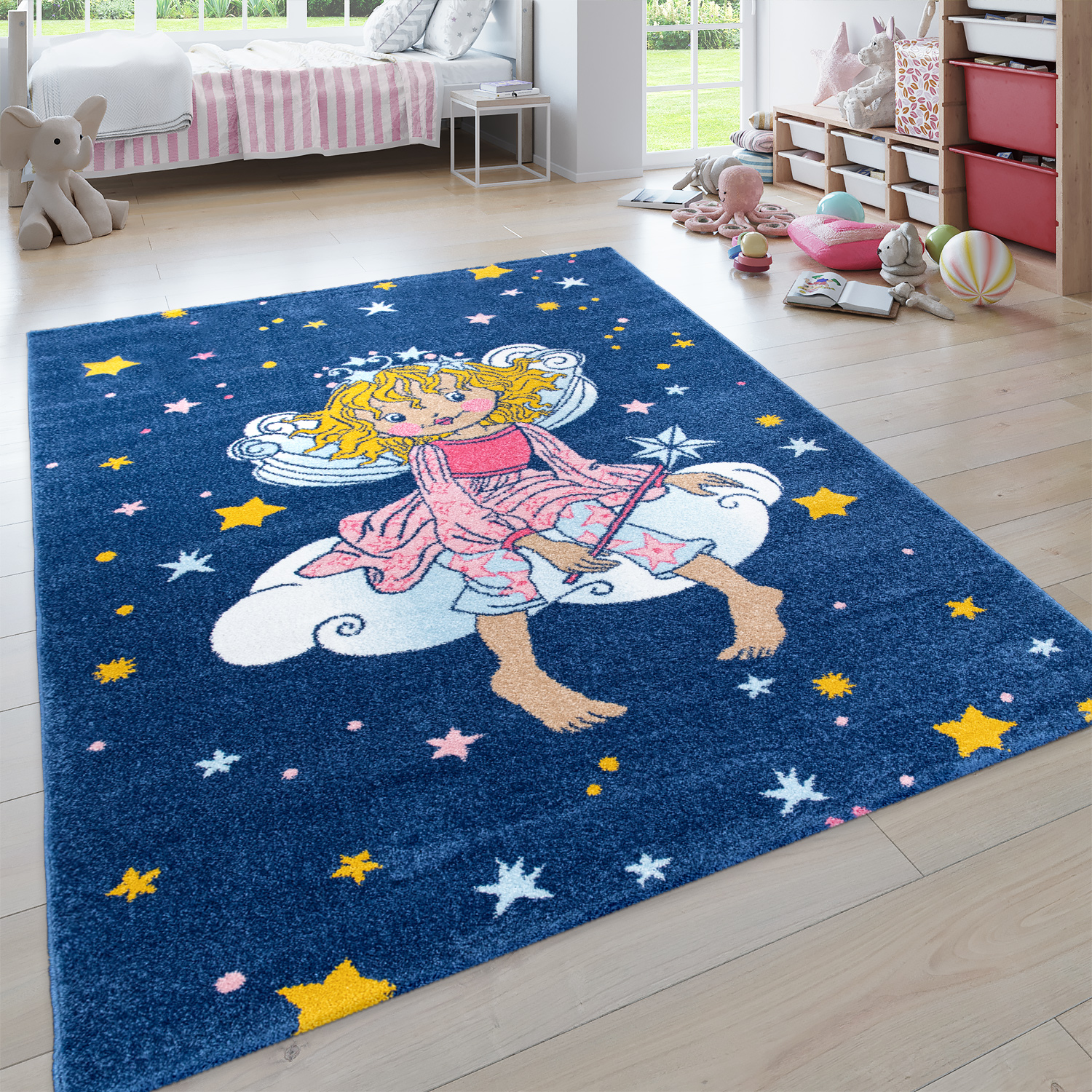 Kinder-Teppich Prinzessin Lillifee Muster Blau 