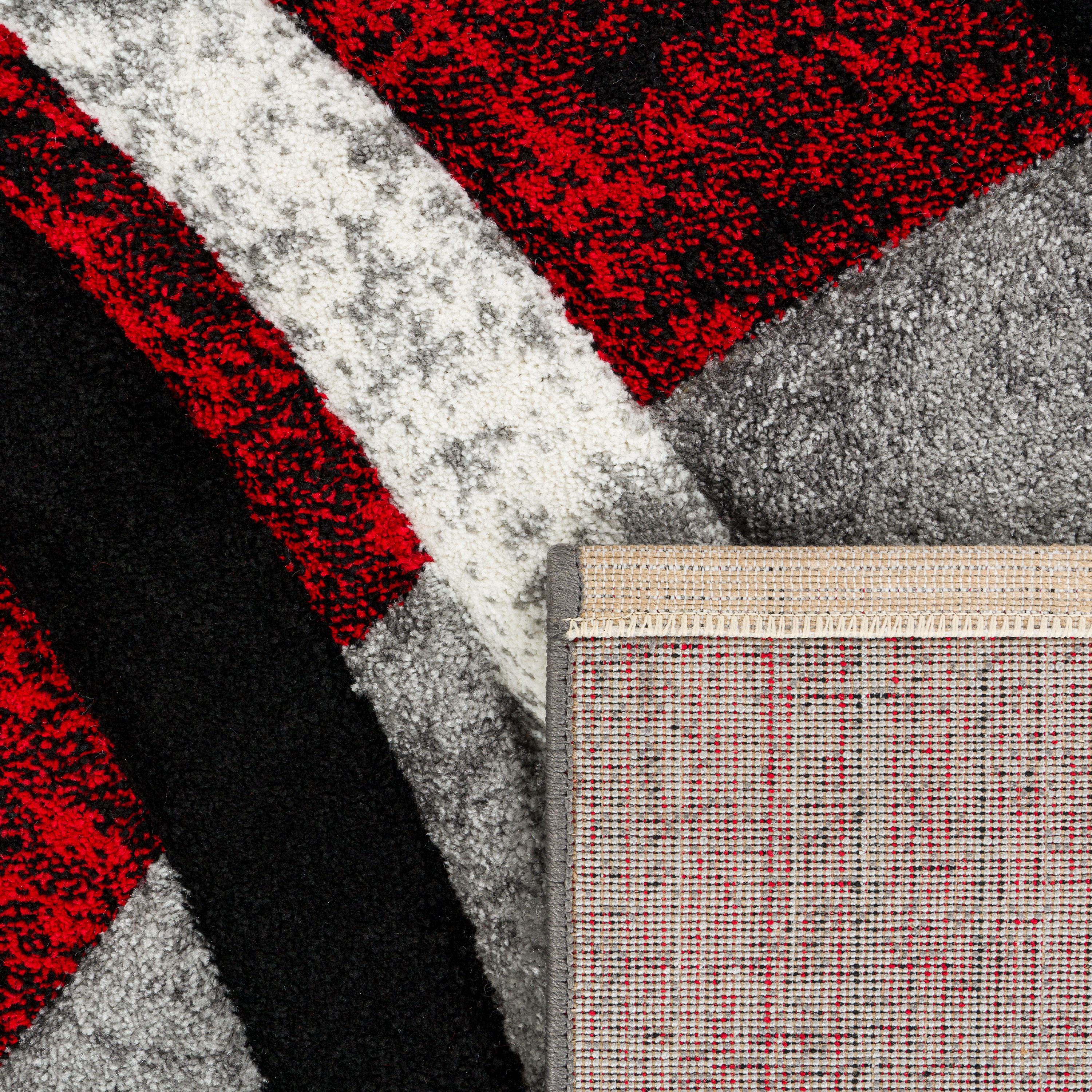 Designer Teppich Meliert Rot Modern
