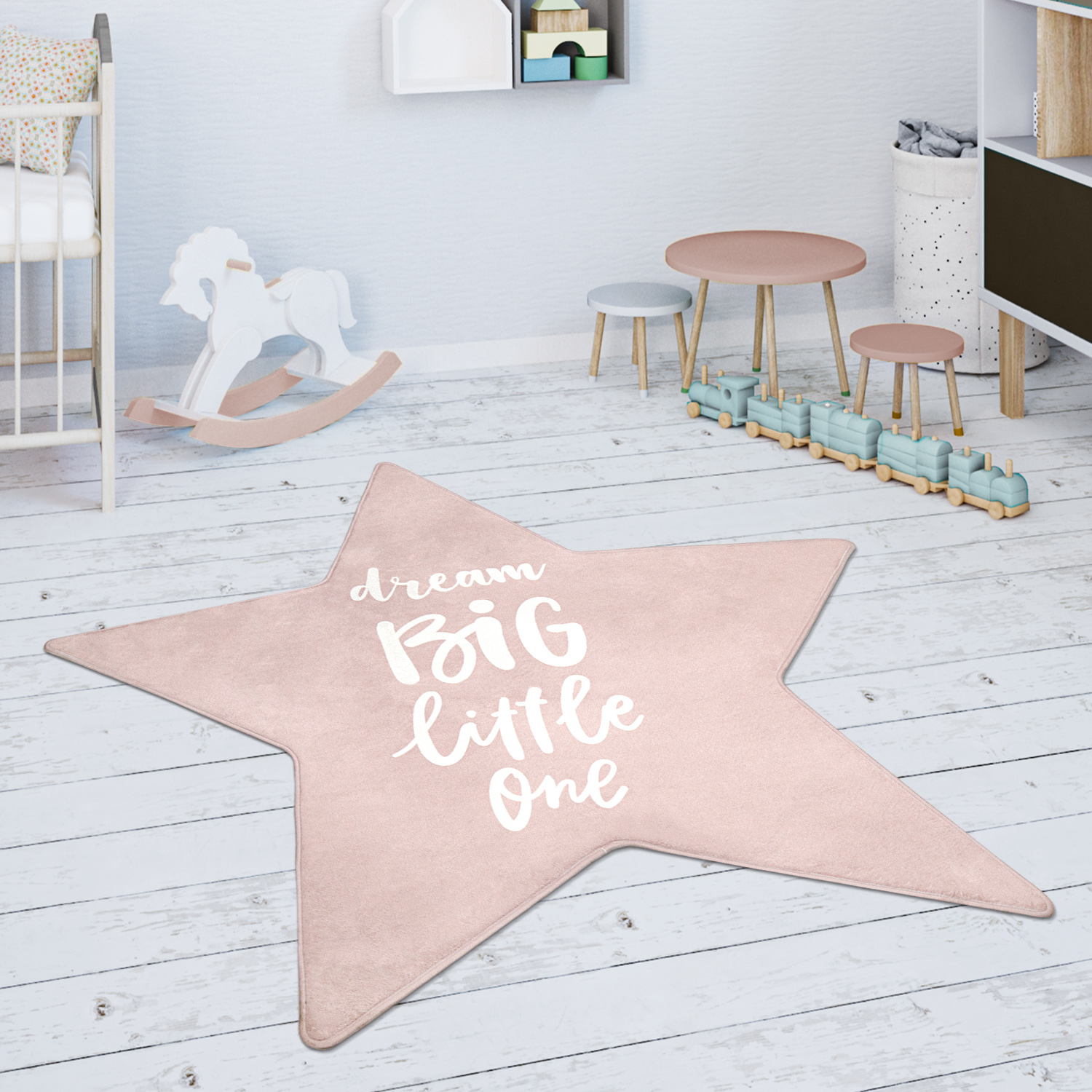 Kinderteppich Teppich Kinderzimmer Sternen Form Pink Kind