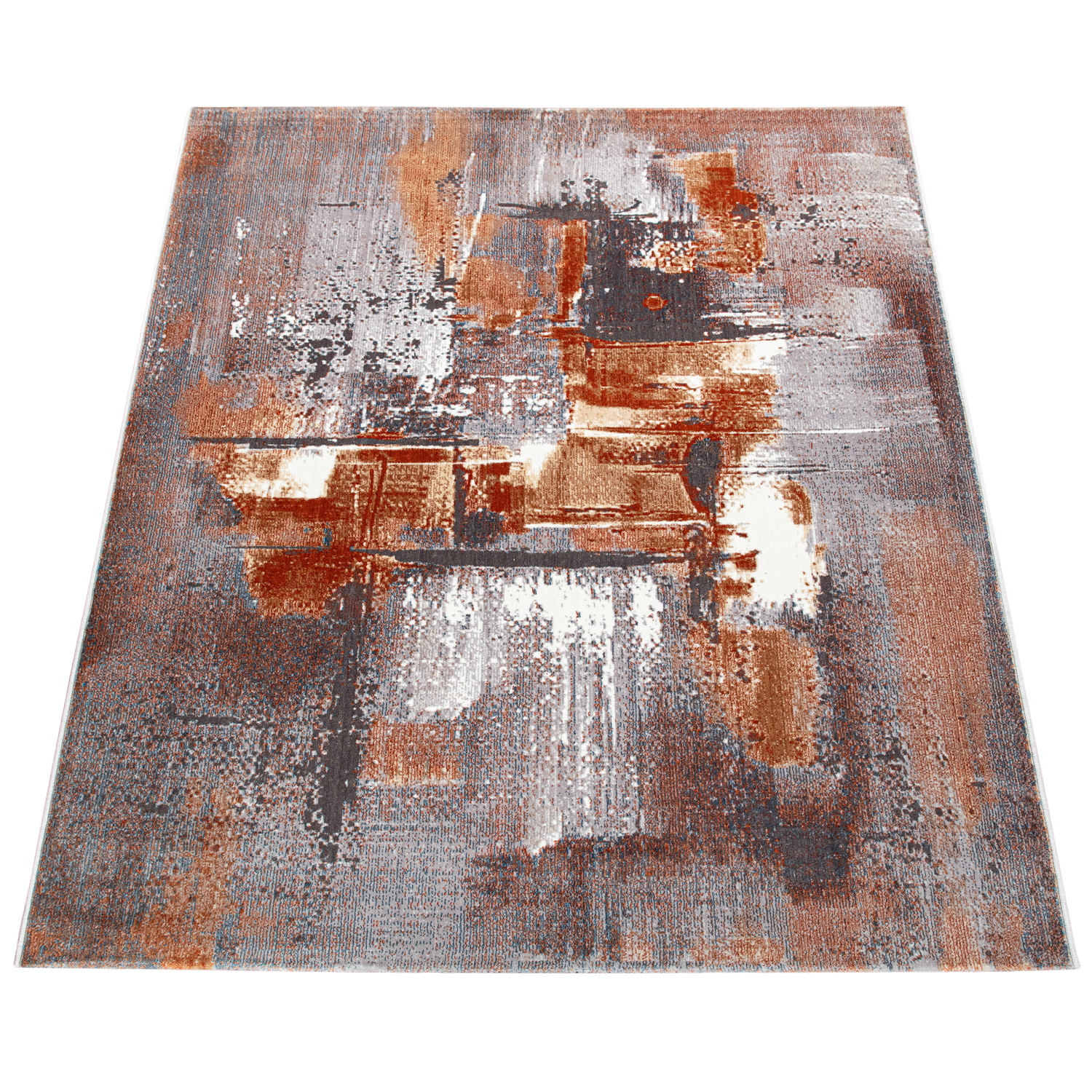 Teppich Abstrakt Gemälde-Look 3-D-Effekt Mehrfarbig 